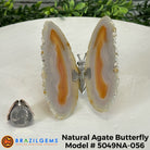 Small Natural Brazilian Agate "Butterfly Wings", ~4" Length #5049NA - Brazil GemsBrazil GemsSmall Natural Brazilian Agate "Butterfly Wings", ~4" Length #5049NAAgate Butterfly Wings5049NA-056