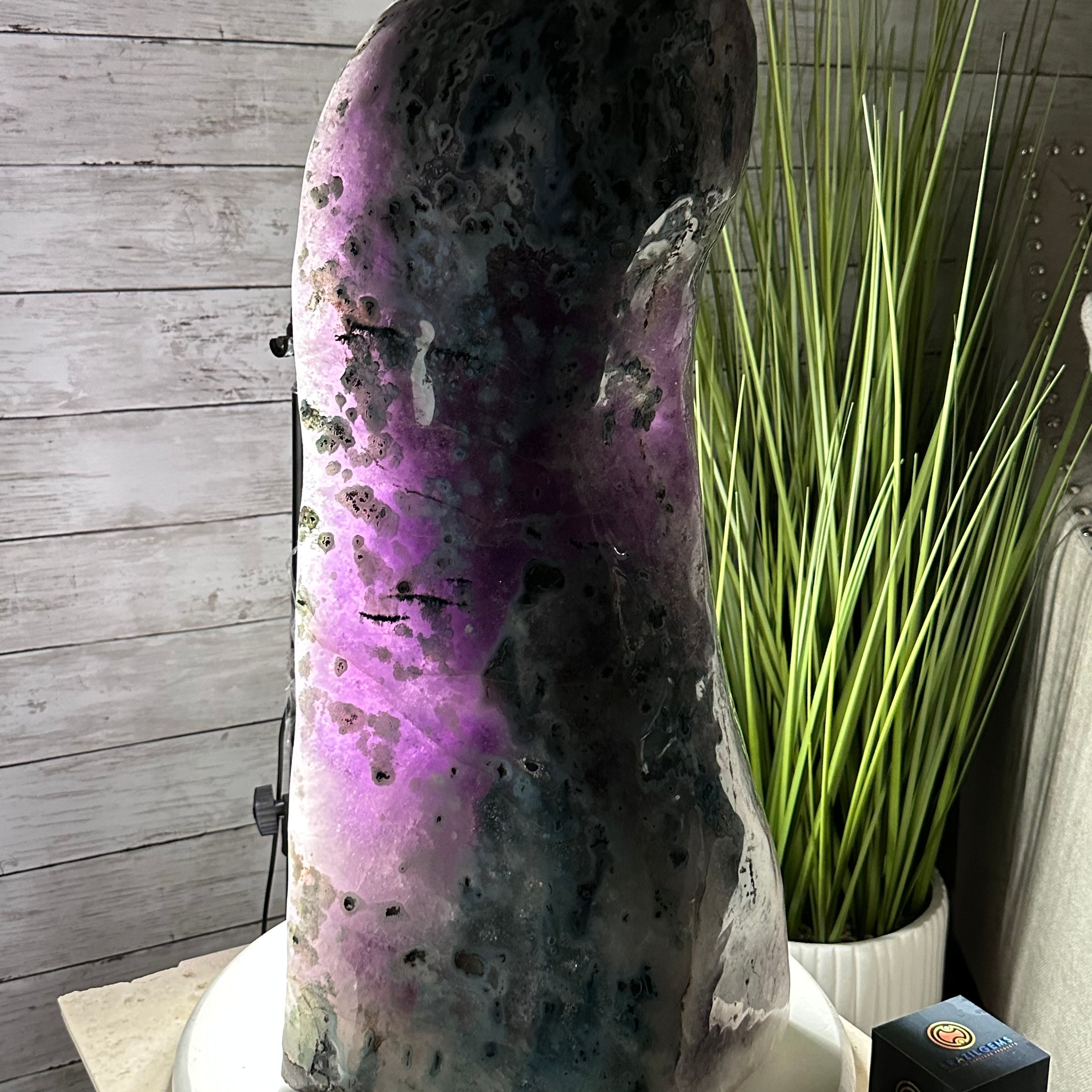 Extra Quality Polished Brazilian Amethyst Cathedral, 83.8 lbs & 23" tall Model #5602-0008 by Brazil Gems - Brazil GemsBrazil GemsExtra Quality Polished Brazilian Amethyst Cathedral, 83.8 lbs & 23" tall Model #5602-0008 by Brazil GemsPolished Cathedrals5602-0008
