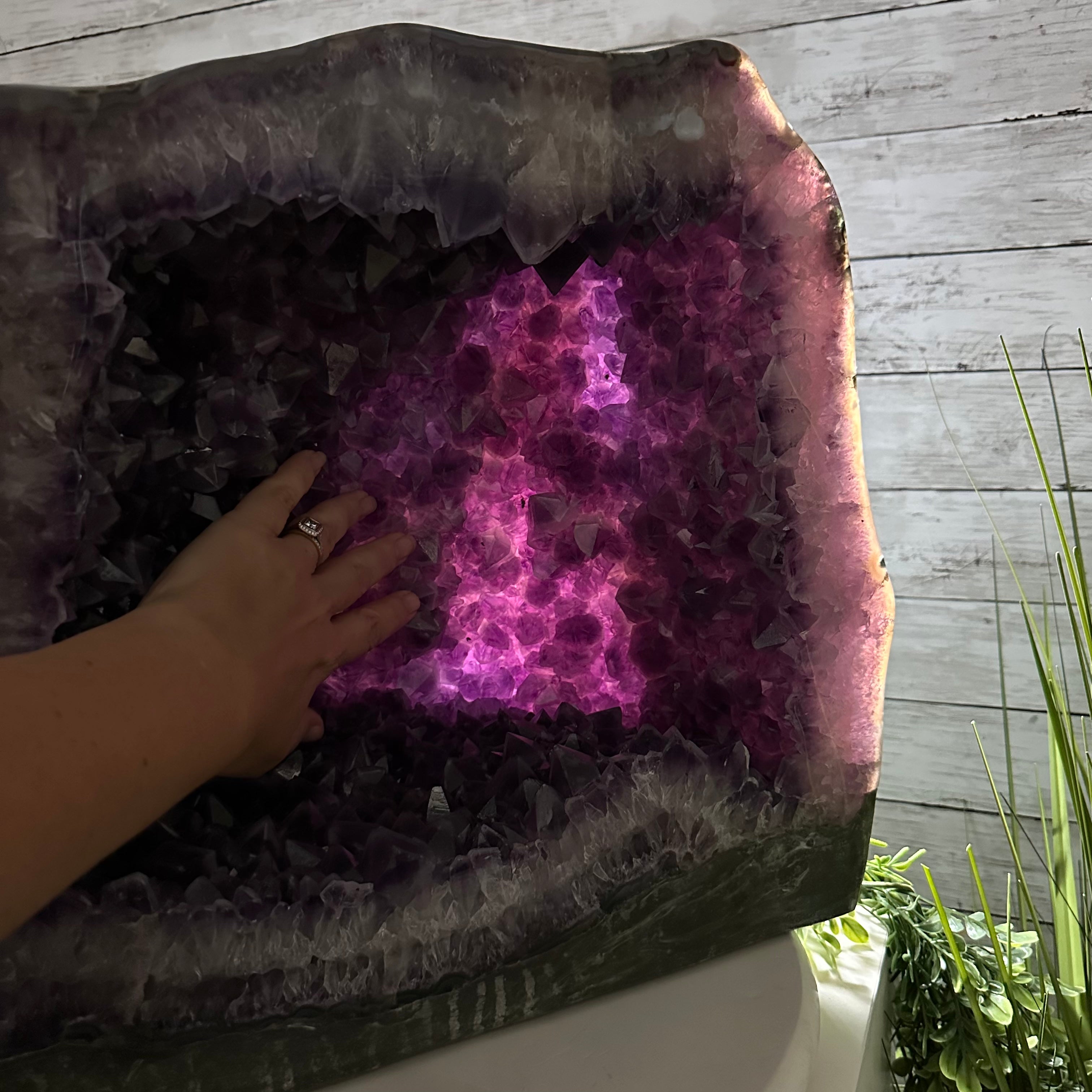 Extra Quality Polished Brazilian Amethyst Cathedral, 82.8 lbs & 15.9" tall Model #5602-0197 by Brazil Gems - Brazil GemsBrazil GemsExtra Quality Polished Brazilian Amethyst Cathedral, 82.8 lbs & 15.9" tall Model #5602-0197 by Brazil GemsPolished Cathedrals5602-0197