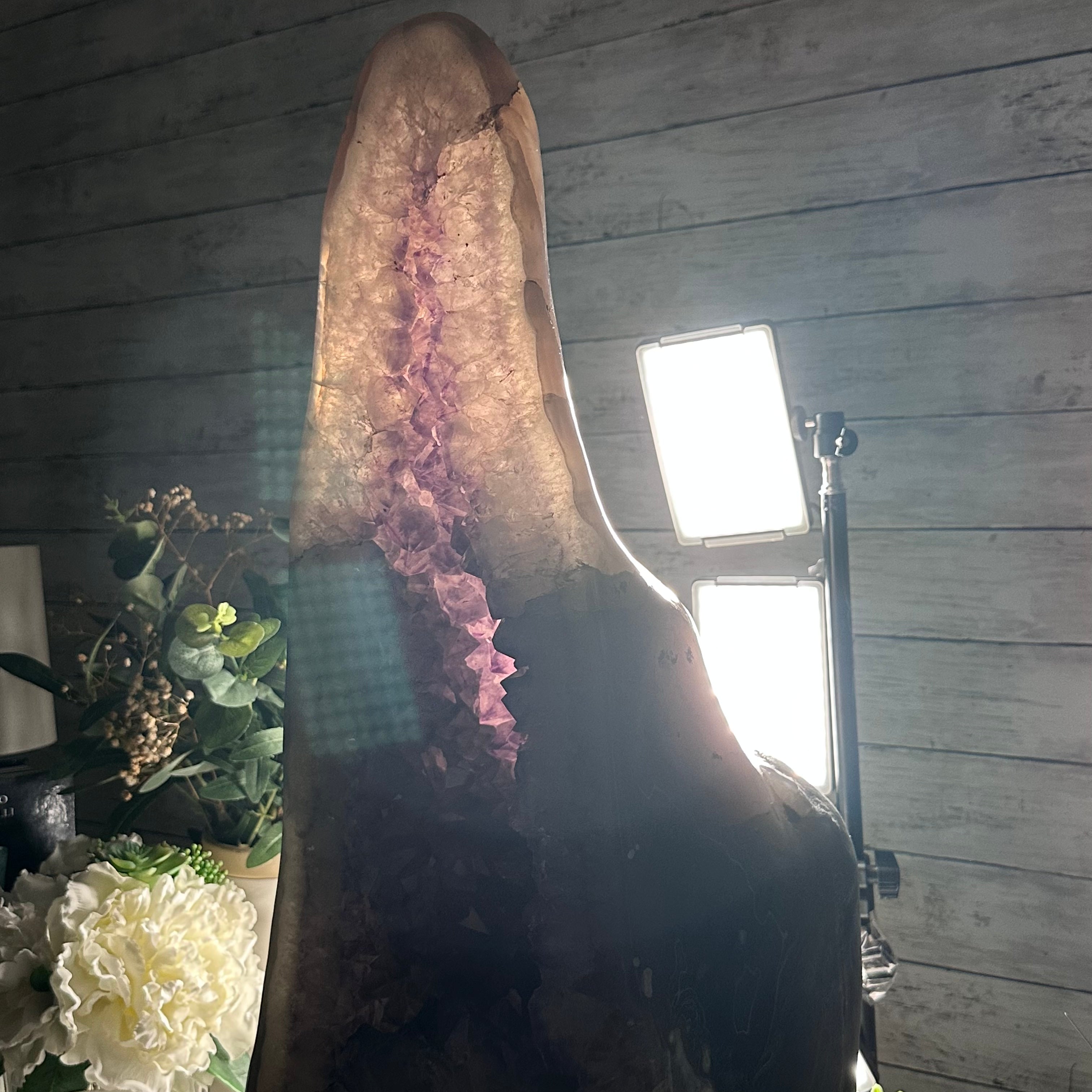 Extra Quality Polished Brazilian Amethyst Cathedral, 82.5 lbs & 23.6" tall Model #5602-0027 by Brazil Gems - Brazil GemsBrazil GemsExtra Quality Polished Brazilian Amethyst Cathedral, 82.5 lbs & 23.6" tall Model #5602-0027 by Brazil GemsPolished Cathedrals5602-0027