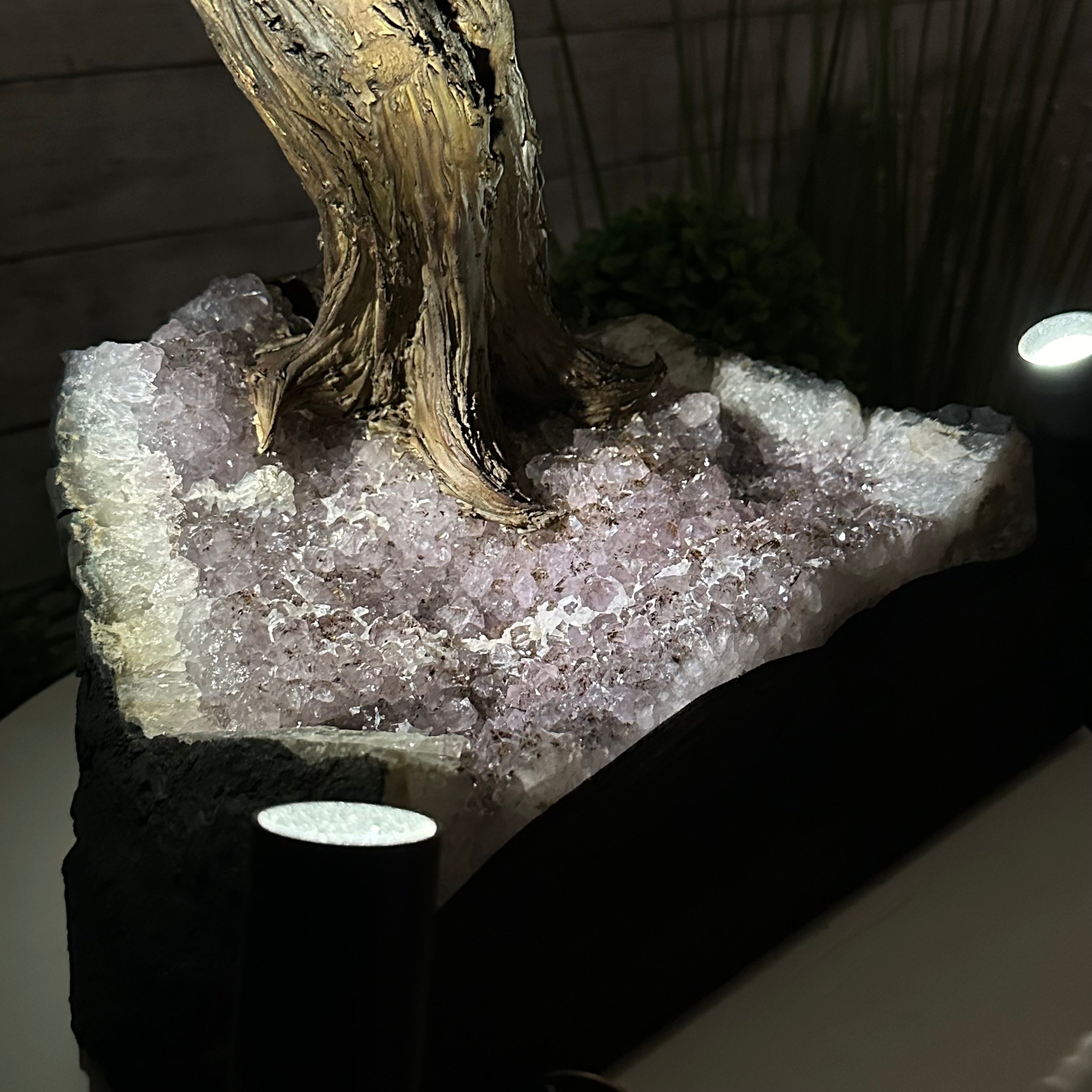 26" Tall Large Hematite Gemstone Tree on an Amethyst Base, 720 gems #5407HE-001 - Brazil GemsBrazil Gems26" Tall Large Hematite Gemstone Tree on an Amethyst Base, 720 gems #5407HE-001Gemstone Trees5407HE-001