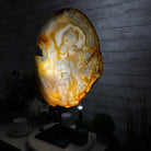 Special Large Natural Brazilian Agate Slice on a Metal Stand, 29.1" Tall #5056-0043 - Brazil GemsBrazil GemsSpecial Large Natural Brazilian Agate Slice on a Metal Stand, 29.1" Tall #5056-0043Slices on Fixed Bases5056-0043
