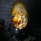 Special Large Natural Brazilian Agate Slice on a Metal Stand, 28.5" Tall #5056-0044 - Brazil GemsBrazil GemsSpecial Large Natural Brazilian Agate Slice on a Metal Stand, 28.5" Tall #5056-0044Slices on Fixed Bases5056-0044
