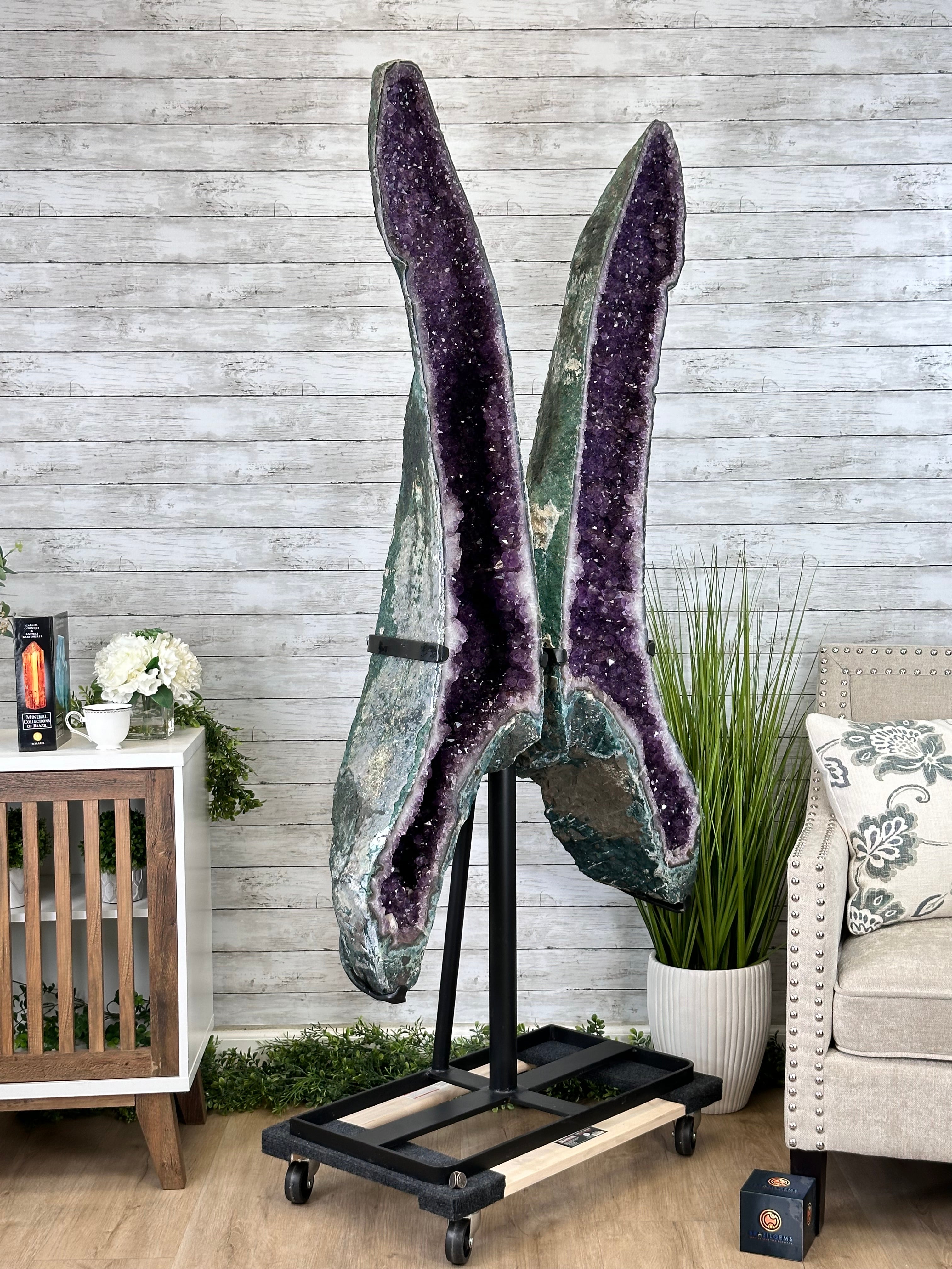 Extra Plus Quality Amethyst Butterfly Wings 311 lbs & 72" Tall #5493-0045 - Brazil GemsBrazil GemsExtra Plus Quality Amethyst Butterfly Wings 311 lbs & 72" Tall #5493-0045Amethyst Butterfly Wings5493-0045