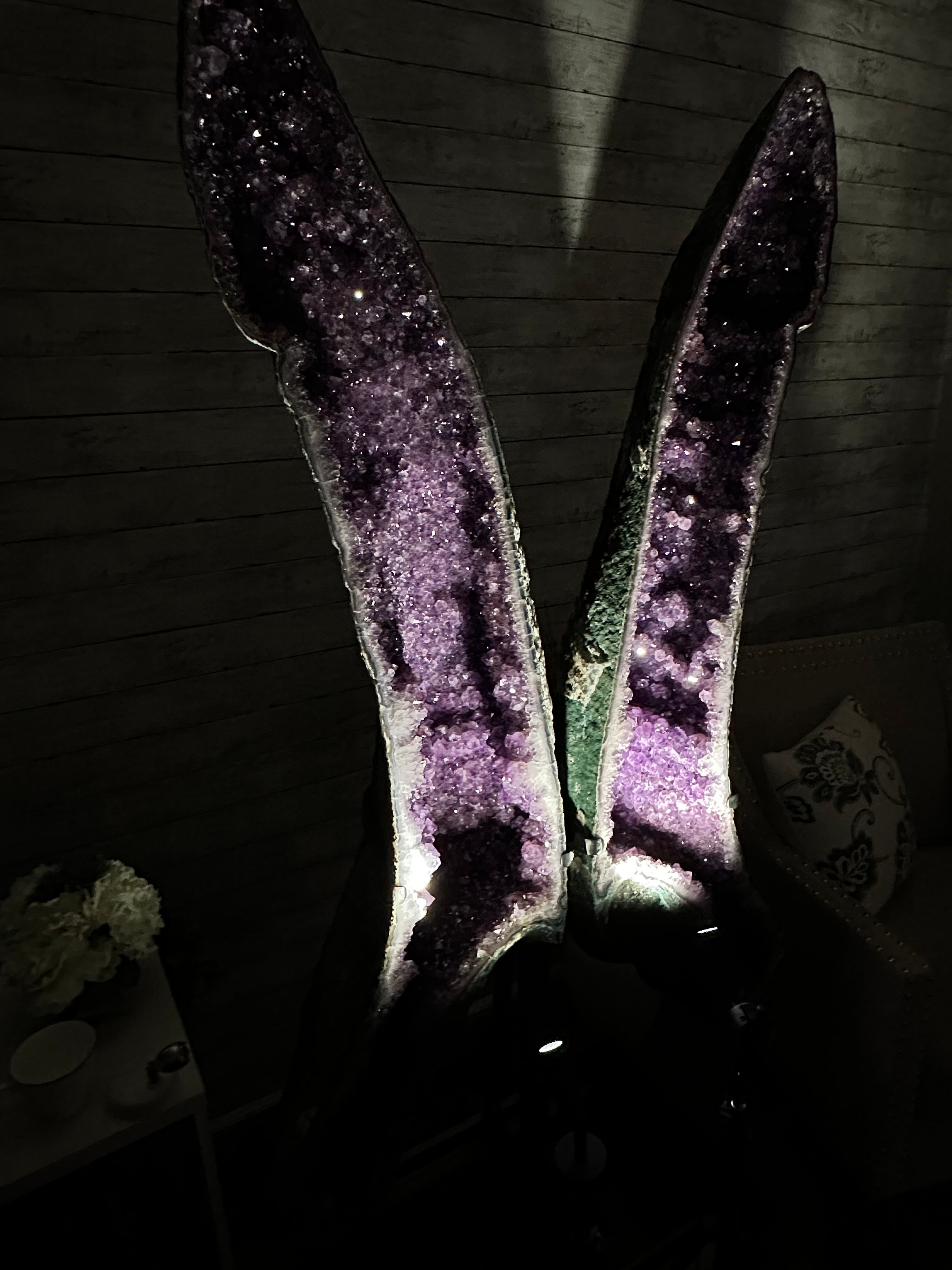 Extra Plus Quality Amethyst Butterfly Wings 311 lbs & 72" Tall #5493-0045 - Brazil GemsBrazil GemsExtra Plus Quality Amethyst Butterfly Wings 311 lbs & 72" Tall #5493-0045Amethyst Butterfly Wings5493-0045