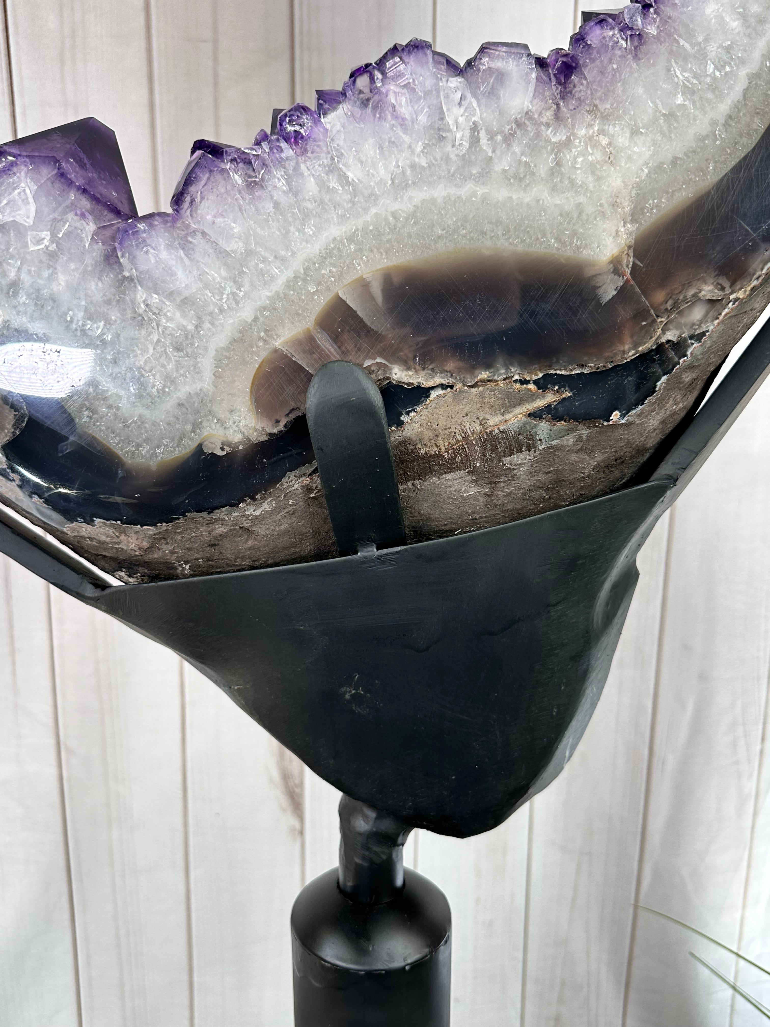 Large Super Quality Amethyst Portal, Rotating Stand, 381 lbs & 83" Tall #5604-0131 - Brazil GemsBrazil GemsLarge Super Quality Amethyst Portal, Rotating Stand, 381 lbs & 83" Tall #5604-0131Portals on Rotating Bases5604-0131