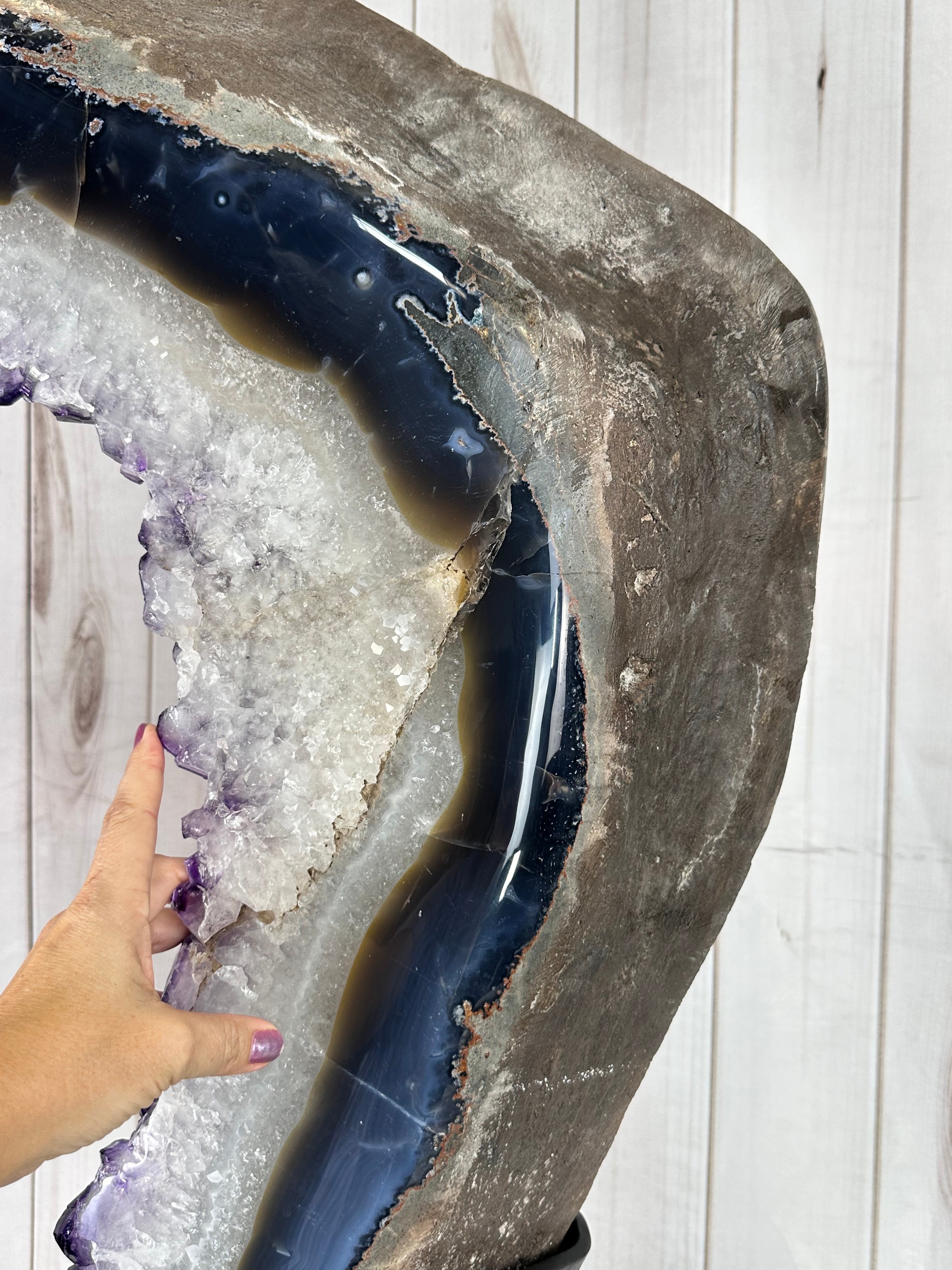 Large Super Quality Amethyst Portal, Rotating Stand, 381 lbs & 83" Tall #5604-0131 - Brazil GemsBrazil GemsLarge Super Quality Amethyst Portal, Rotating Stand, 381 lbs & 83" Tall #5604-0131Portals on Rotating Bases5604-0131