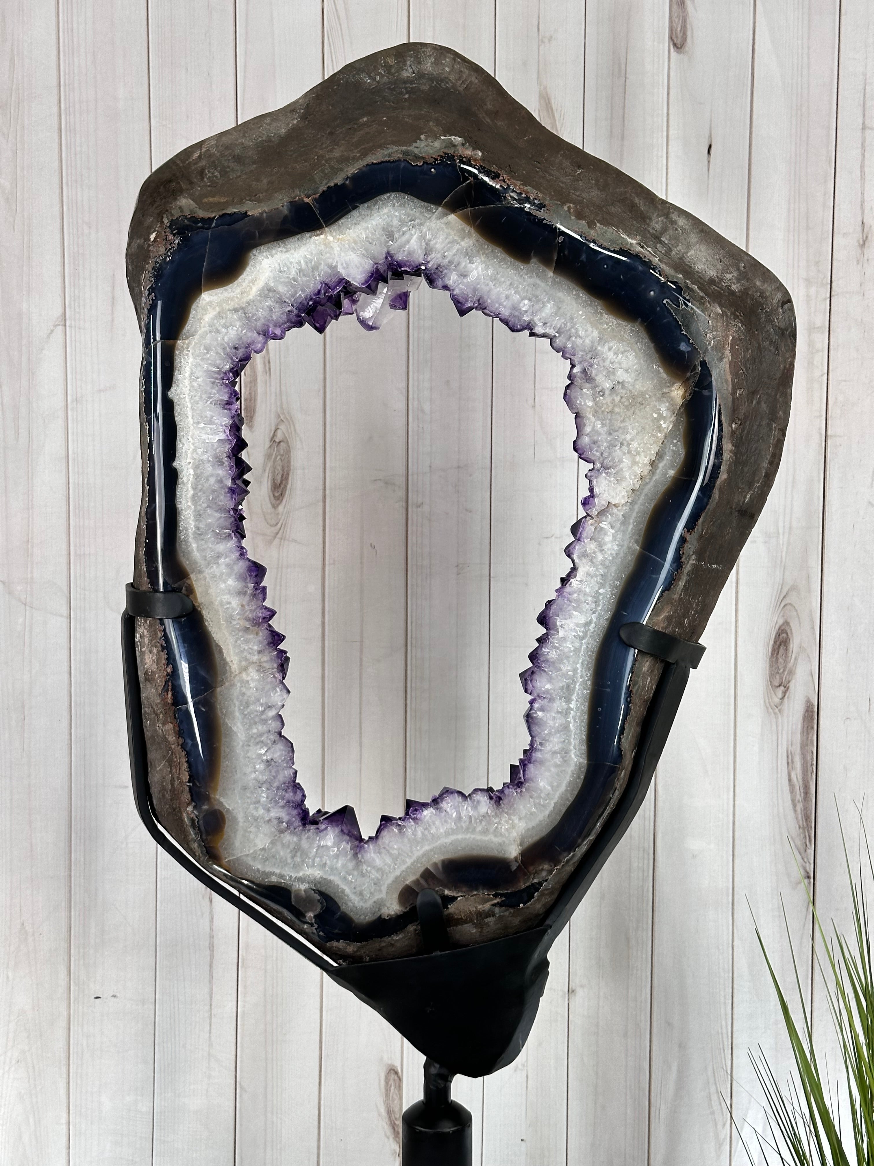 Large Super Quality Amethyst Portal, Rotating Stand, 381 lbs & 83" Tall #5604-0131 - Brazil GemsBrazil GemsLarge Super Quality Amethyst Portal, Rotating Stand, 381 lbs & 83" Tall #5604-0131Portals on Rotating Bases5604-0131