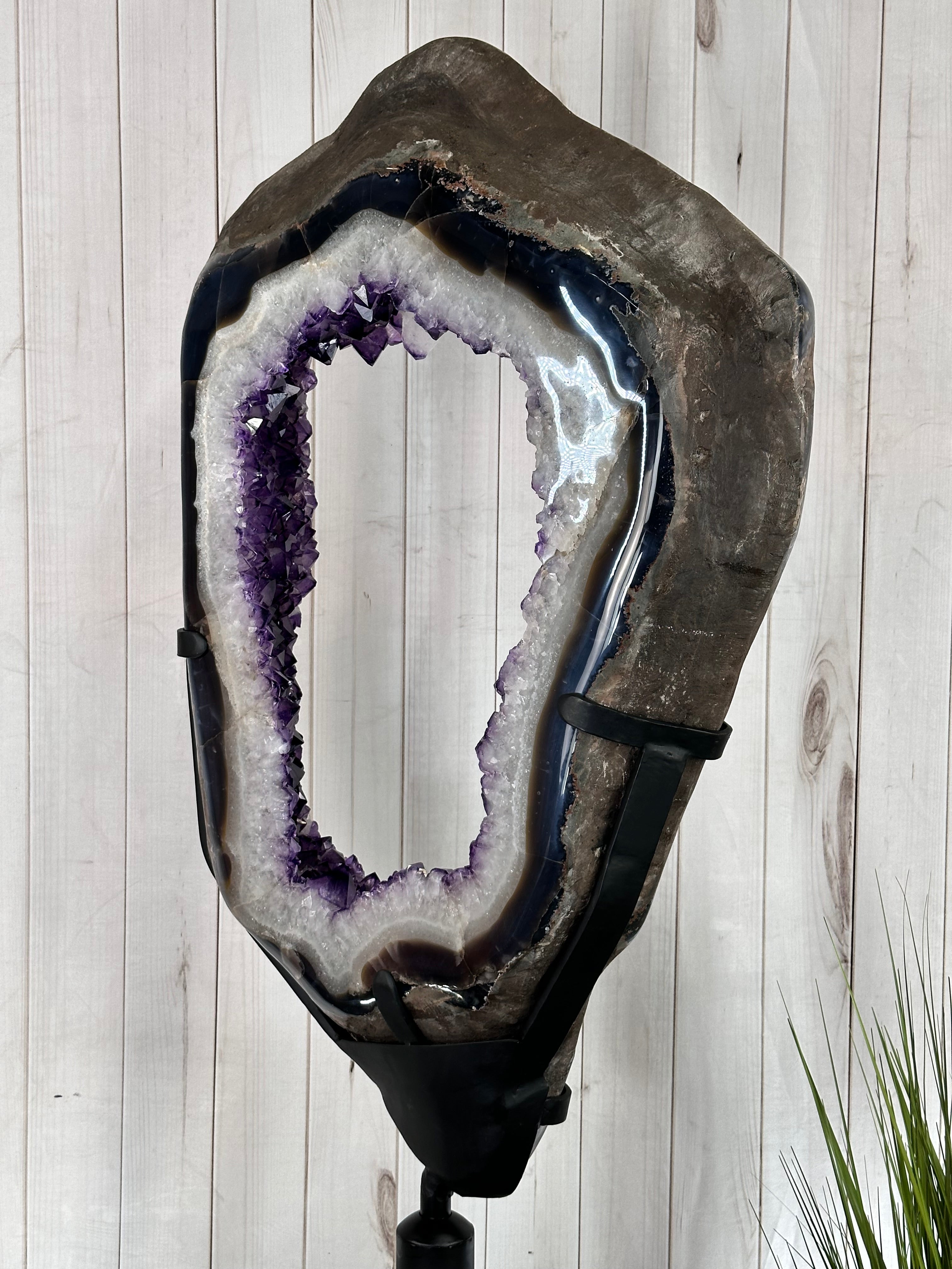Large Super Quality Amethyst Portal, Rotating Stand, 381 lbs & 83" Tall #5604-0131 - Brazil GemsBrazil GemsLarge Super Quality Amethyst Portal, Rotating Stand, 381 lbs & 83" Tall #5604-0131Portals on Rotating Bases5604-0131