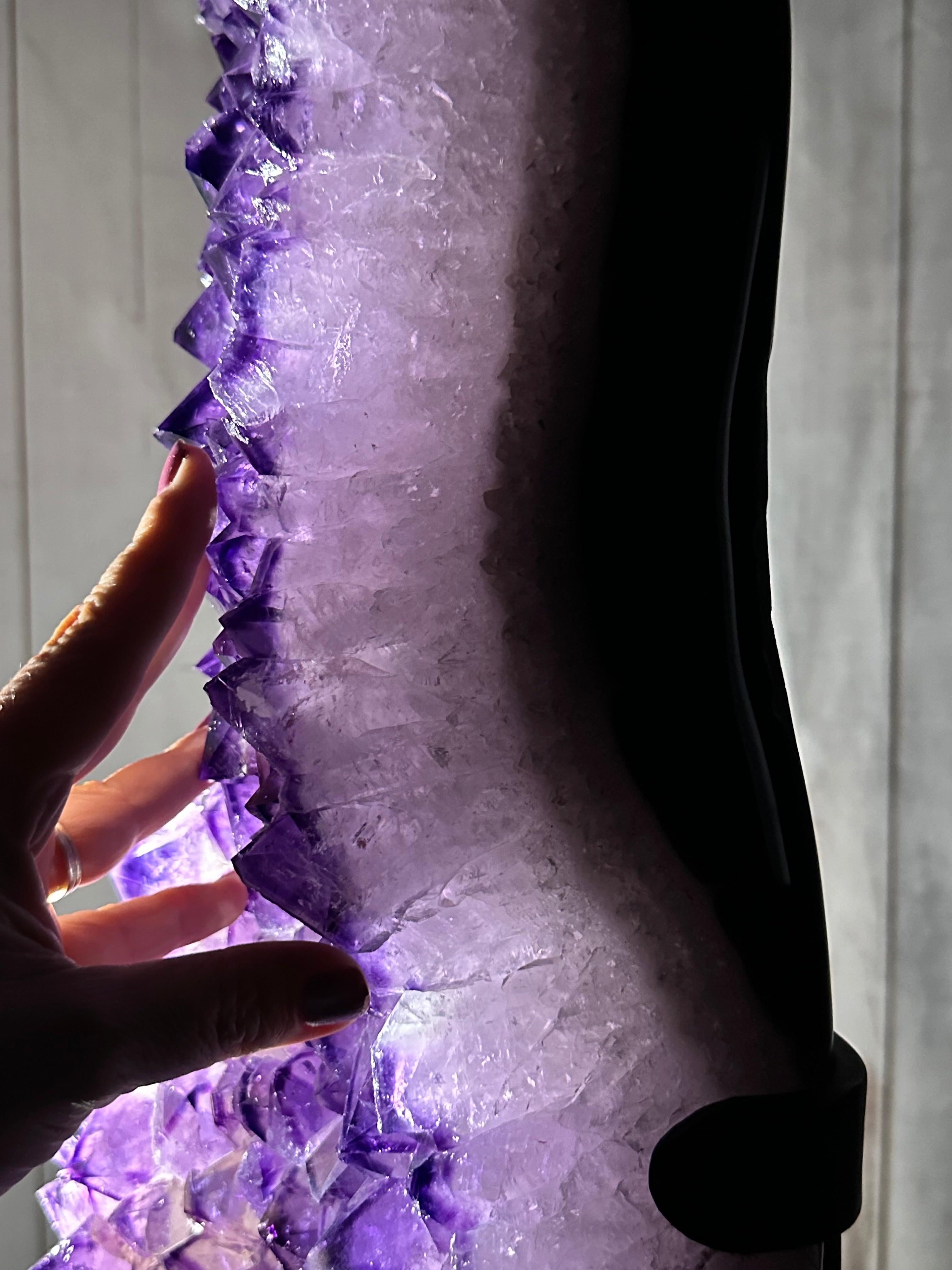 Large Super Quality Amethyst Portal, Rotating Stand, 381 lbs & 83" Tall #5604-0131 - Brazil GemsBrazil GemsLarge Super Quality Amethyst Portal, Rotating Stand, 381 lbs & 83" Tall #5604-0131Portals on Rotating Bases5604-0131
