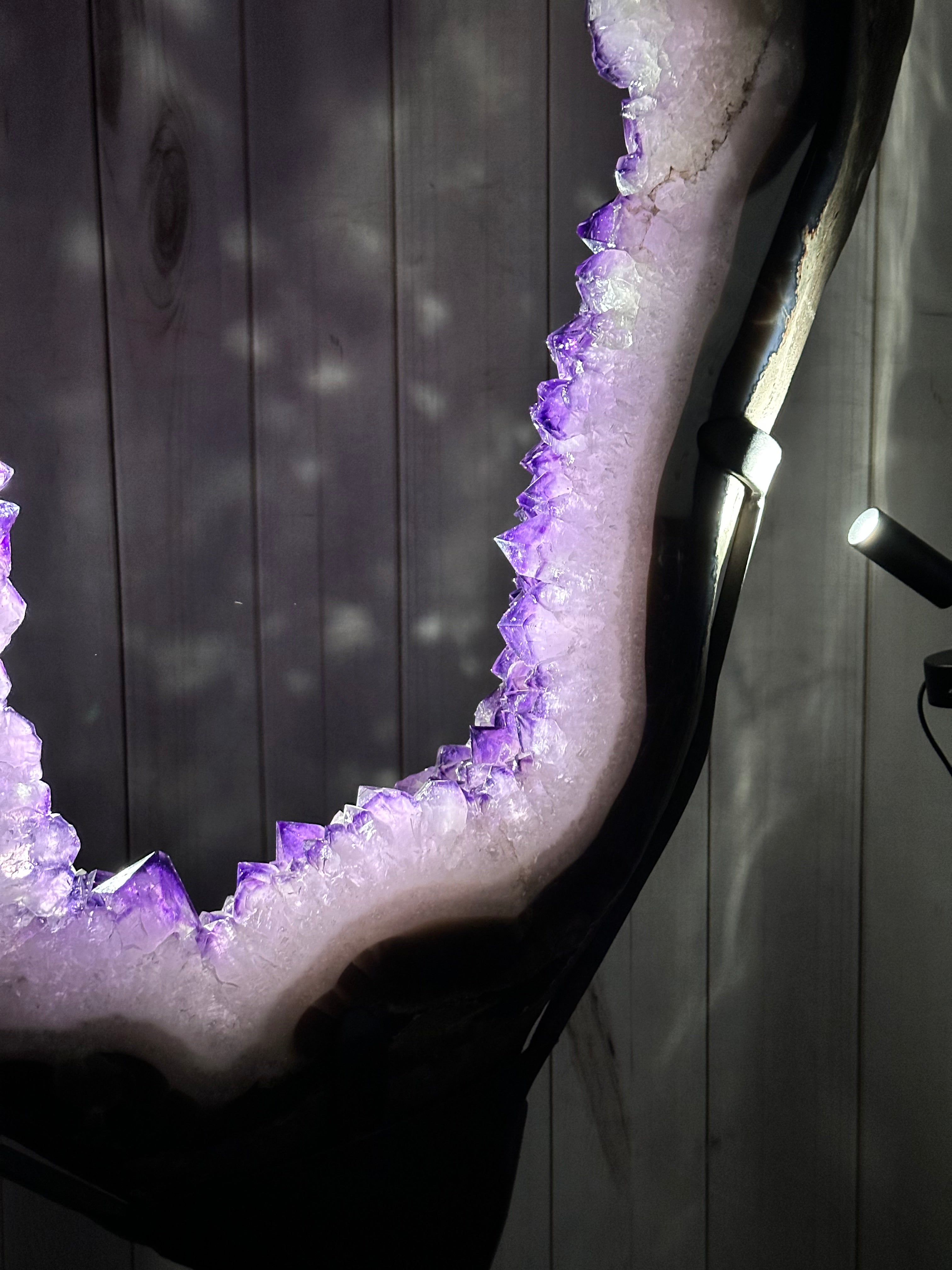 Large Super Quality Amethyst Portal, Rotating Stand, 381 lbs & 83" Tall #5604-0131 - Brazil GemsBrazil GemsLarge Super Quality Amethyst Portal, Rotating Stand, 381 lbs & 83" Tall #5604-0131Portals on Rotating Bases5604-0131