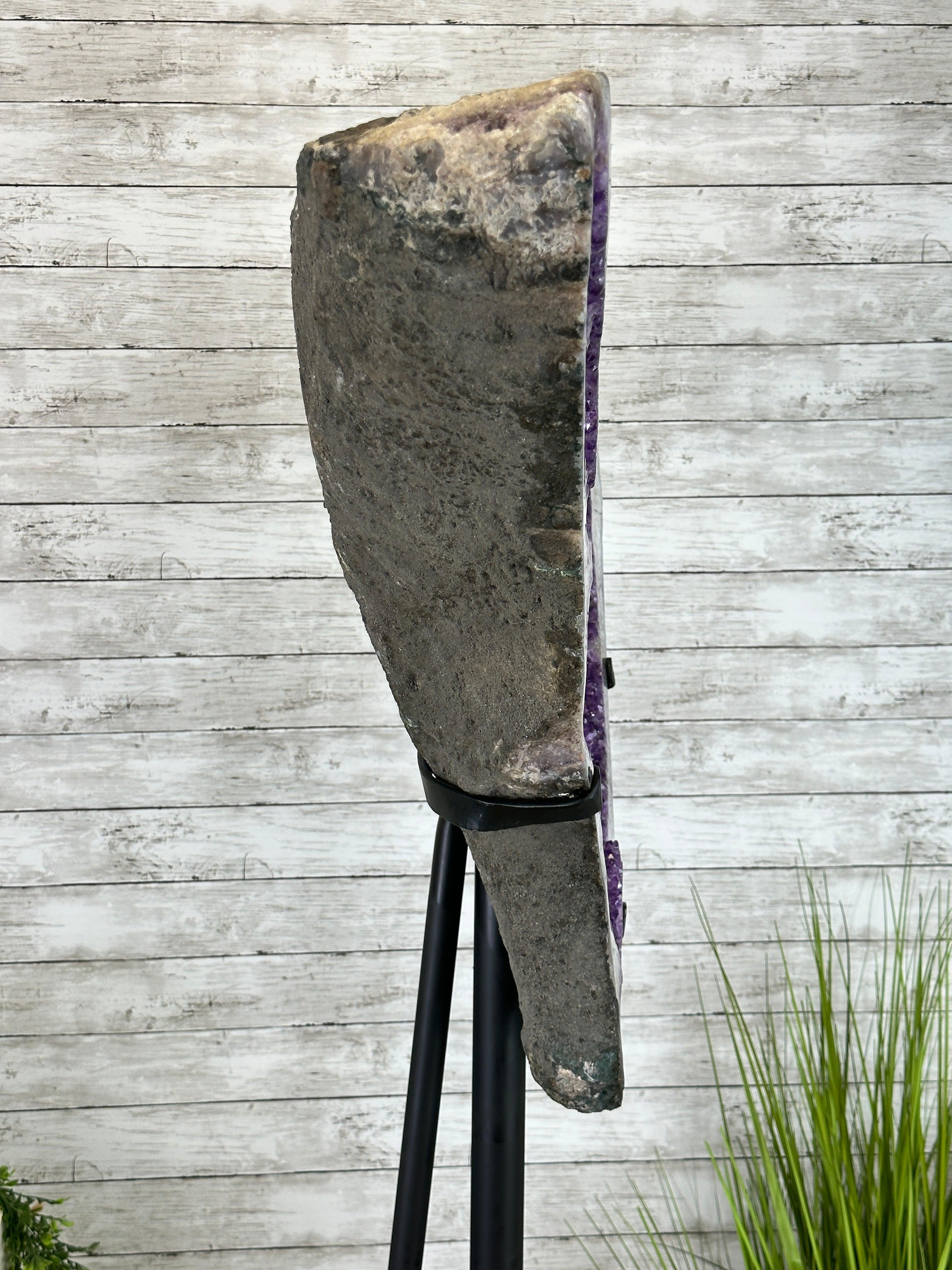 "The Bat" Amethyst Cluster, Metal Base, 163 lbs & 69" Tall #5491-0145 - Brazil GemsBrazil Gems"The Bat" Amethyst Cluster, Metal Base, 163 lbs & 69" Tall #5491-0145Clusters on Fixed Bases5491-0145