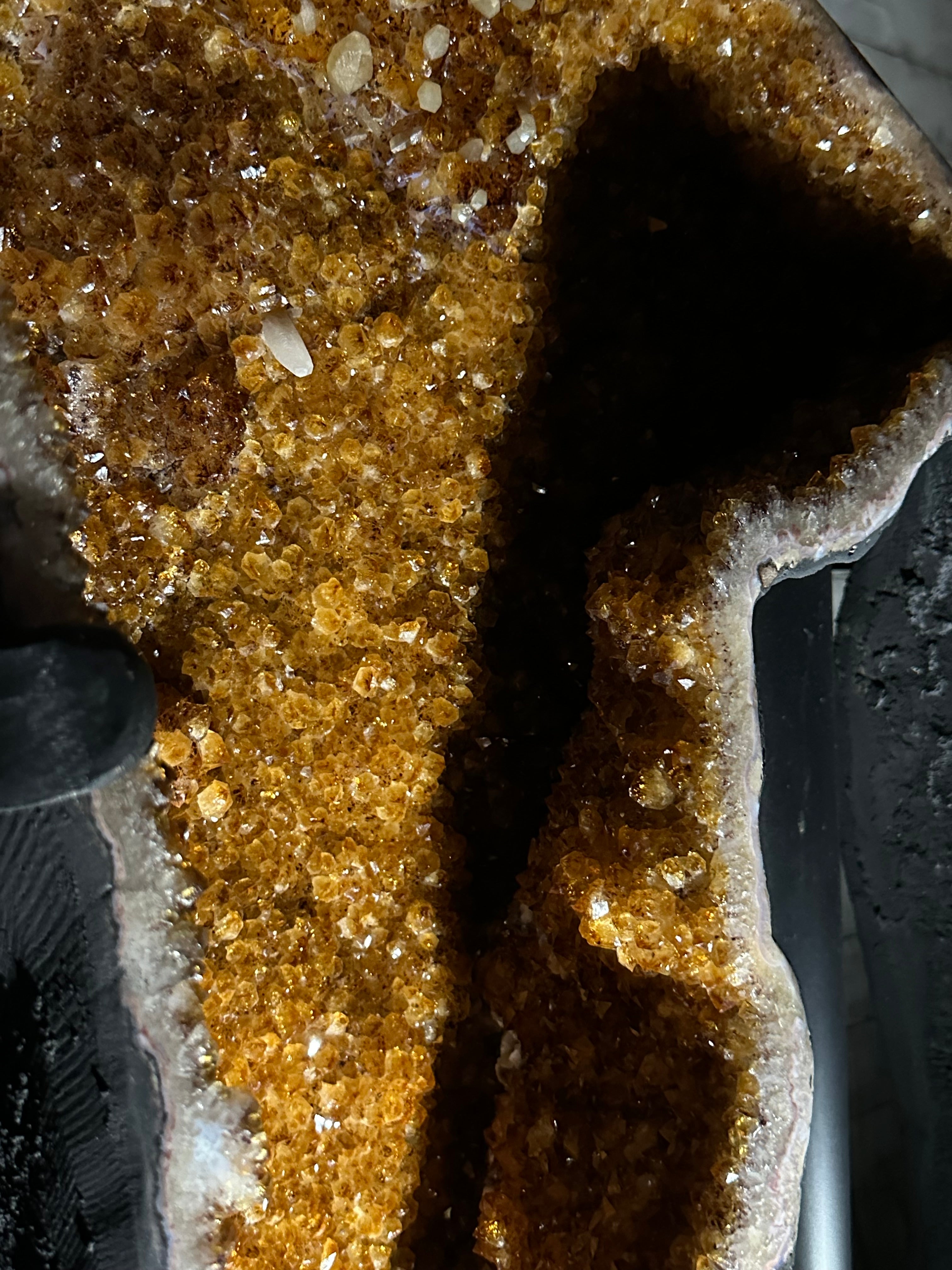 Large Citrine Butterfly Wings on a Metal Stand, 322 lbs & 72.75" Tall #5498-0005 - Brazil GemsBrazil GemsLarge Citrine Butterfly Wings on a Metal Stand, 322 lbs & 72.75" Tall #5498-0005Citrine Butterfly Wings5498-0005