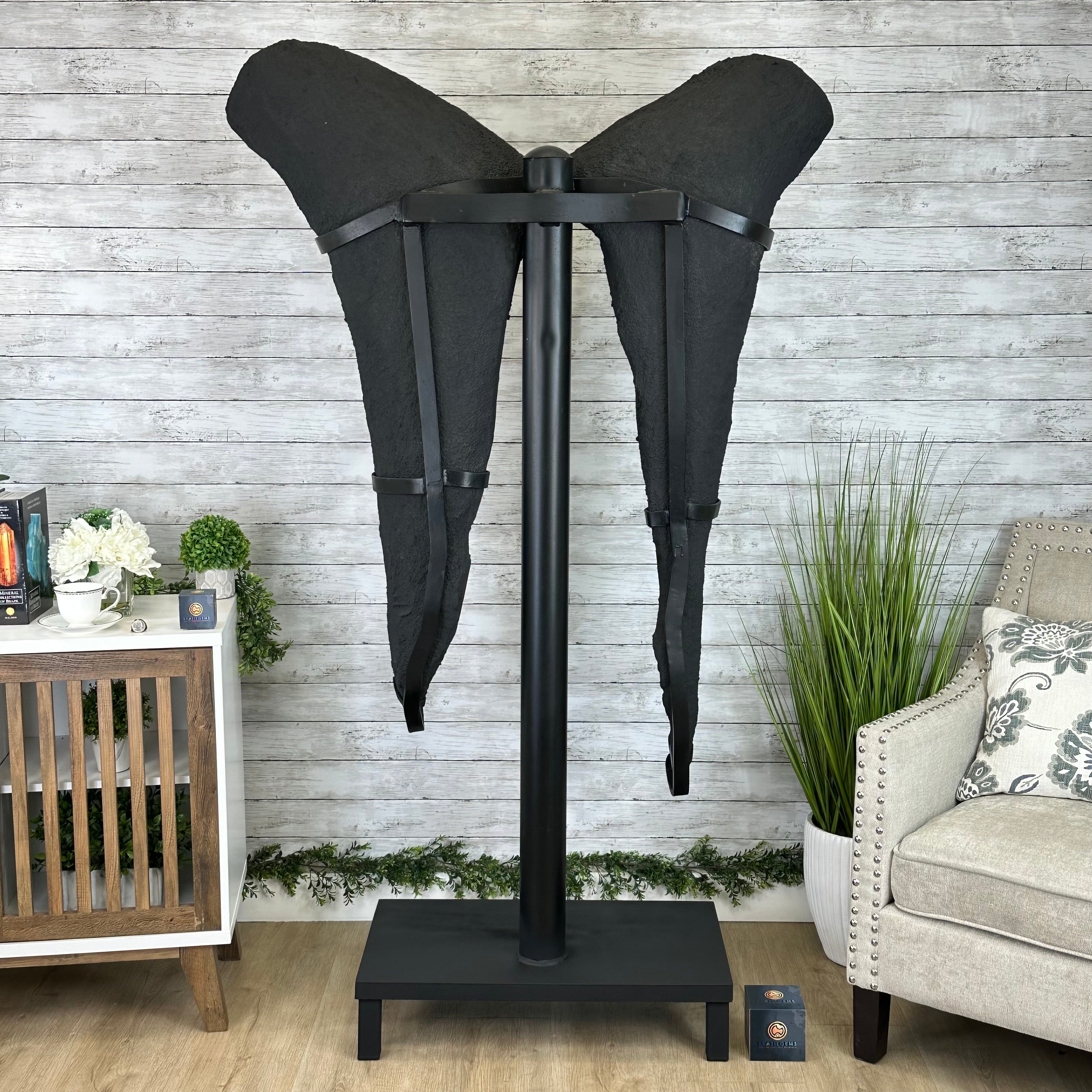 Large Citrine Butterfly Wings on a Metal Stand, 322 lbs & 72.75" Tall #5498-0005 - Brazil GemsBrazil GemsLarge Citrine Butterfly Wings on a Metal Stand, 322 lbs & 72.75" Tall #5498-0005Citrine Butterfly Wings5498-0005