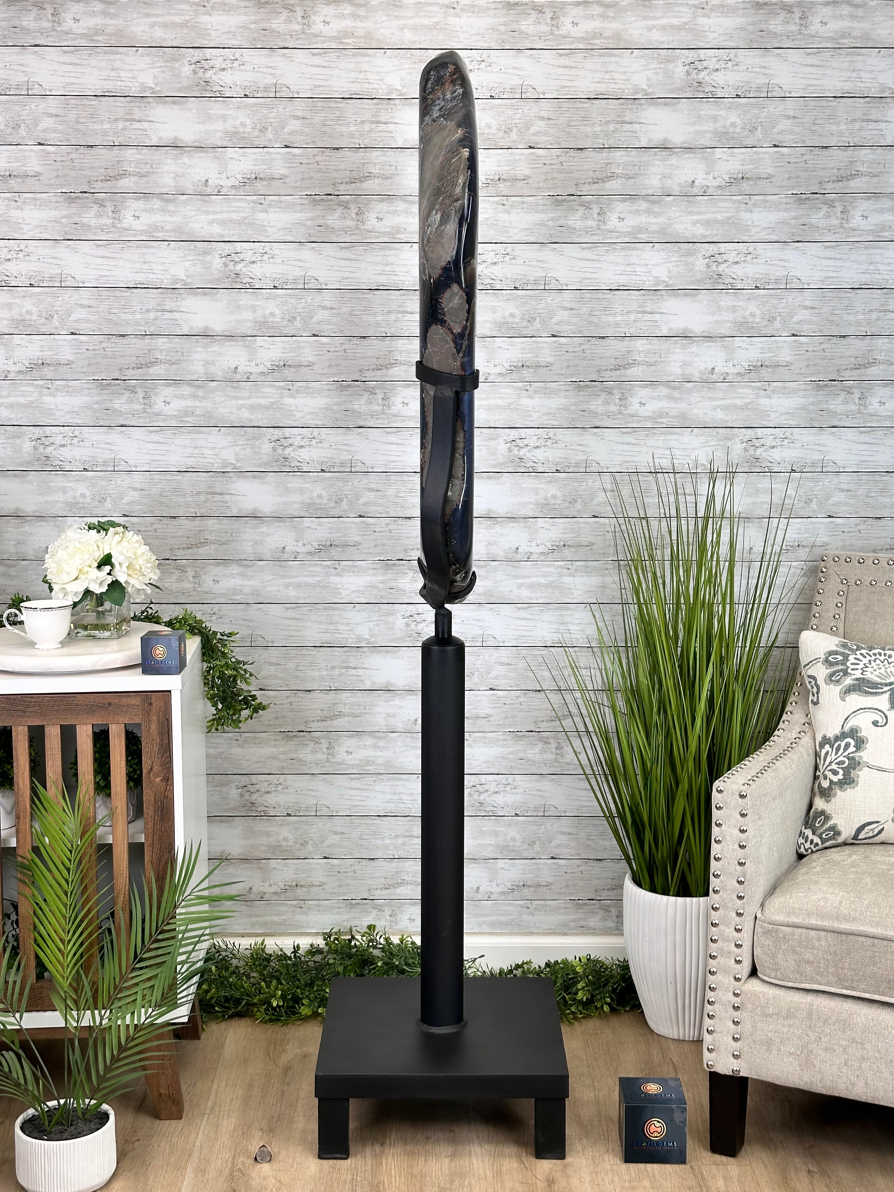 Super Quality Amethyst Portal, Rotating Stand, 185 lbs & 71" tall #5604-0130 - Brazil GemsBrazil GemsSuper Quality Amethyst Portal, Rotating Stand, 185 lbs & 71" tall #5604-0130Portals on Rotating Bases5604-0130