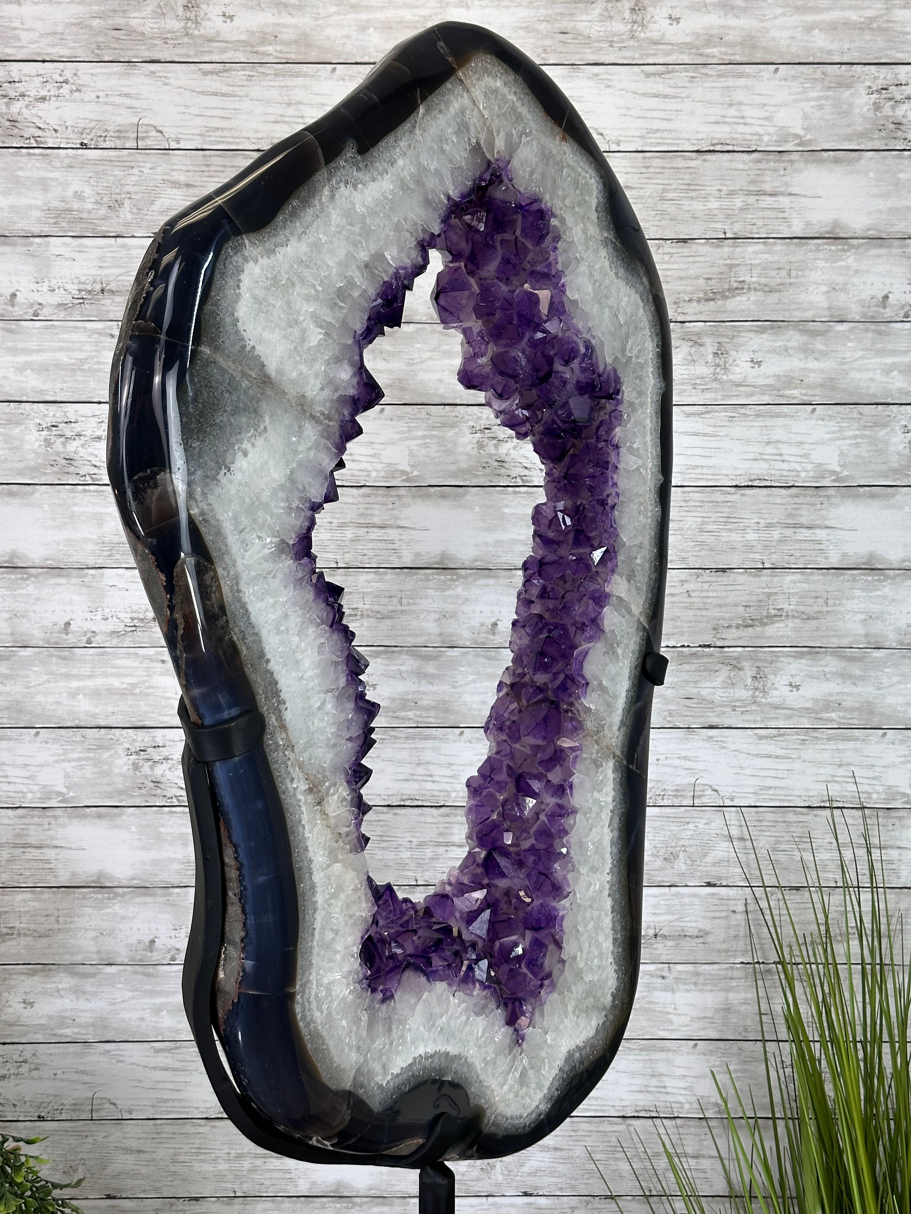 Super Quality Amethyst Portal, Rotating Stand, 185 lbs & 71" tall #5604-0130 - Brazil GemsBrazil GemsSuper Quality Amethyst Portal, Rotating Stand, 185 lbs & 71" tall #5604-0130Portals on Rotating Bases5604-0130
