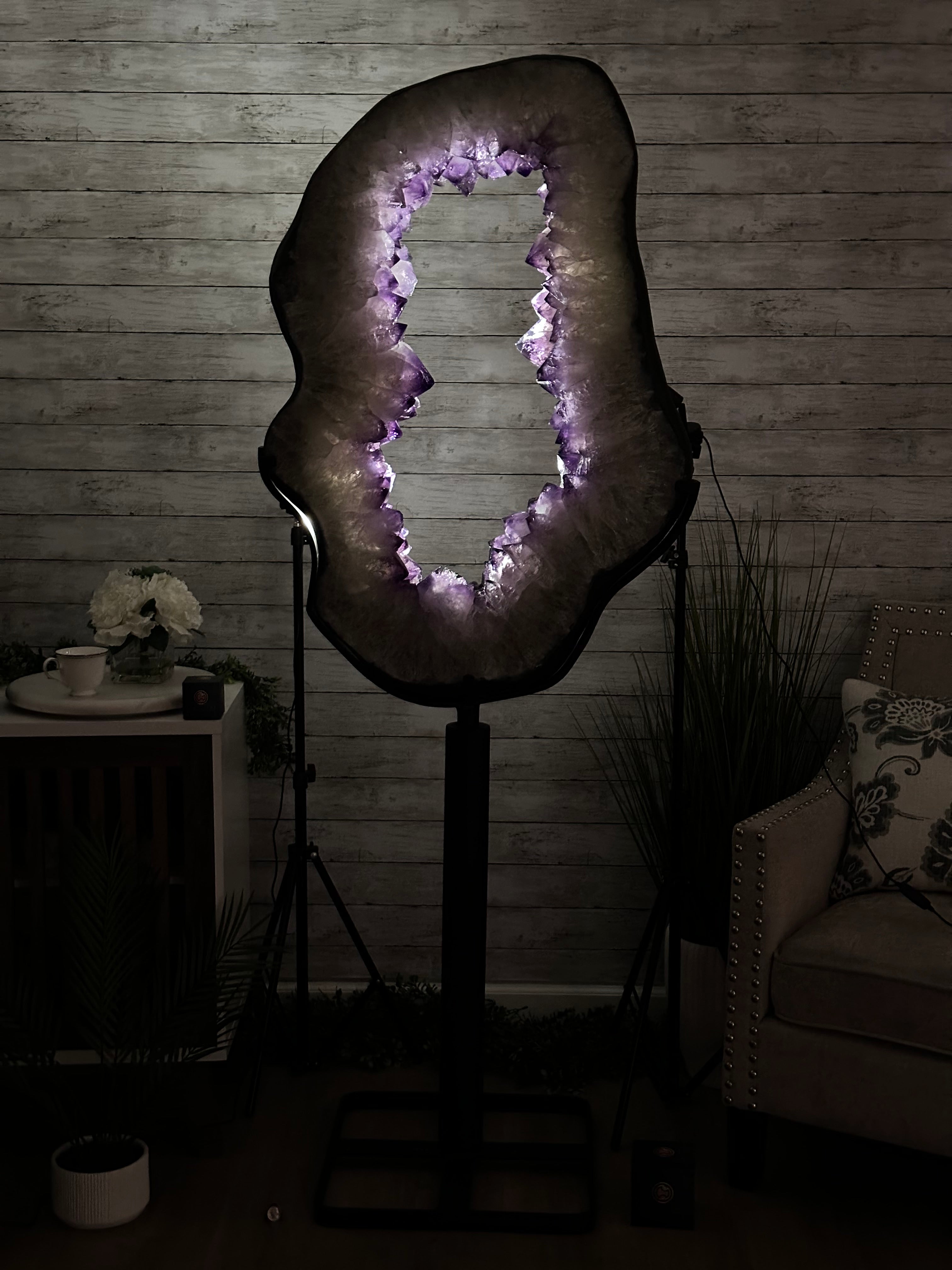 Super Quality Amethyst Portal, Rotating Stand, 170 lbs & 73" Tall #5604-0132 - Brazil GemsBrazil GemsSuper Quality Amethyst Portal, Rotating Stand, 170 lbs & 73" Tall #5604-0132Portals on Rotating Bases5604-0132