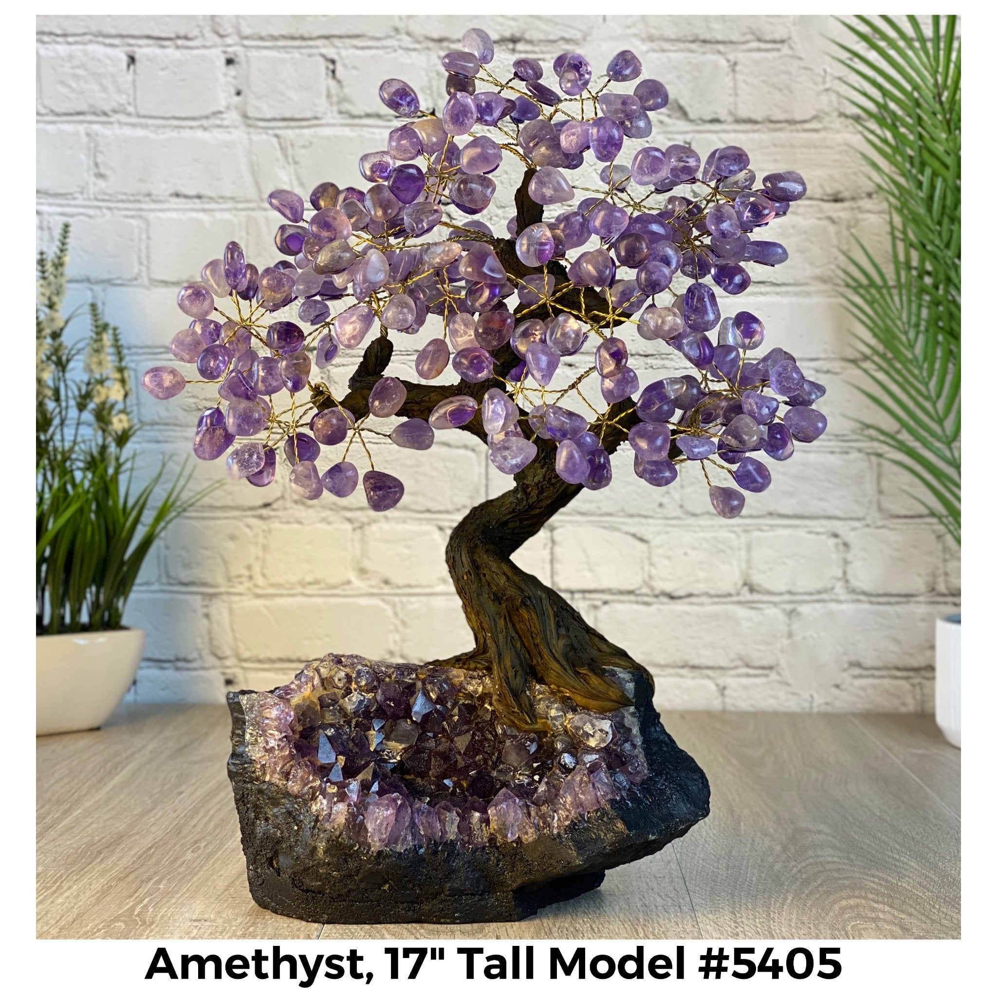 Amethyst 17" Tall Handmade Gemstone Tree on a Crystal base, 240 Gems #5405AMTH - Brazil GemsBrazil GemsAmethyst 17" Tall Handmade Gemstone Tree on a Crystal base, 240 Gems #5405AMTHGemstone Trees5405AMTH