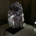 Amethyst Cluster on a Metal Base, 11.6 lbs & 8.8" Tall #5491D - 0234 - Brazil GemsBrazil GemsAmethyst Cluster on a Metal Base, 11.6 lbs & 8.8" Tall #5491D - 0234Clusters on Fixed Bases5491D - 0234