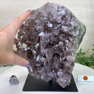 Amethyst Cluster on a Metal Base, 11.6 lbs & 8.8" Tall #5491D - 0234 - Brazil GemsBrazil GemsAmethyst Cluster on a Metal Base, 11.6 lbs & 8.8" Tall #5491D - 0234Clusters on Fixed Bases5491D - 0234