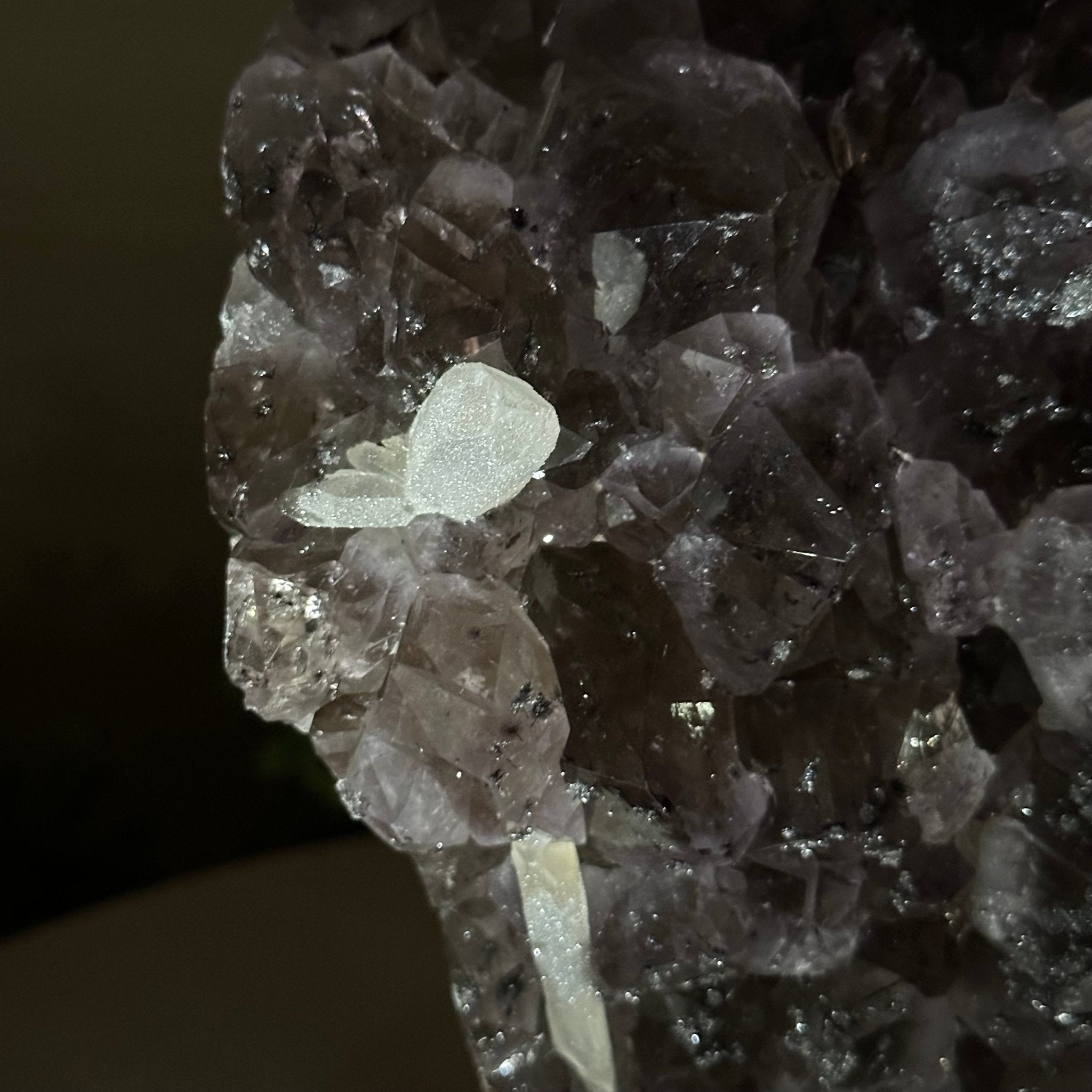 Amethyst Cluster on a Metal Base, 11.6 lbs & 8.8" Tall #5491D - 0234 - Brazil GemsBrazil GemsAmethyst Cluster on a Metal Base, 11.6 lbs & 8.8" Tall #5491D - 0234Clusters on Fixed Bases5491D - 0234