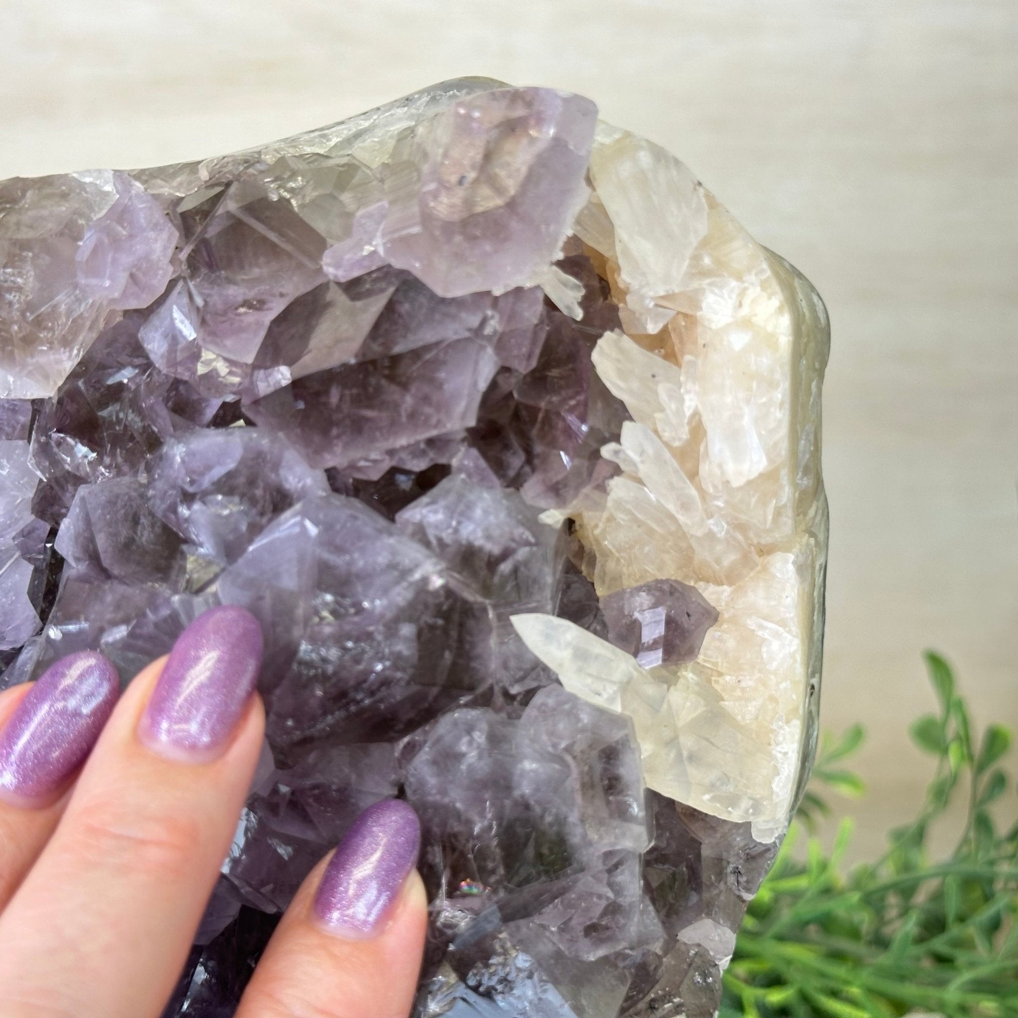 Amethyst Cluster on a Metal Base, 13 lbs & 9.9" Tall #5491 - 0215 - Brazil GemsBrazil GemsAmethyst Cluster on a Metal Base, 13 lbs & 9.9" Tall #5491 - 0215Clusters on Fixed Bases5491 - 0215