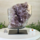 Amethyst Cluster on a Metal Base, 13 lbs & 9.9" Tall #5491 - 0215 - Brazil GemsBrazil GemsAmethyst Cluster on a Metal Base, 13 lbs & 9.9" Tall #5491 - 0215Clusters on Fixed Bases5491 - 0215