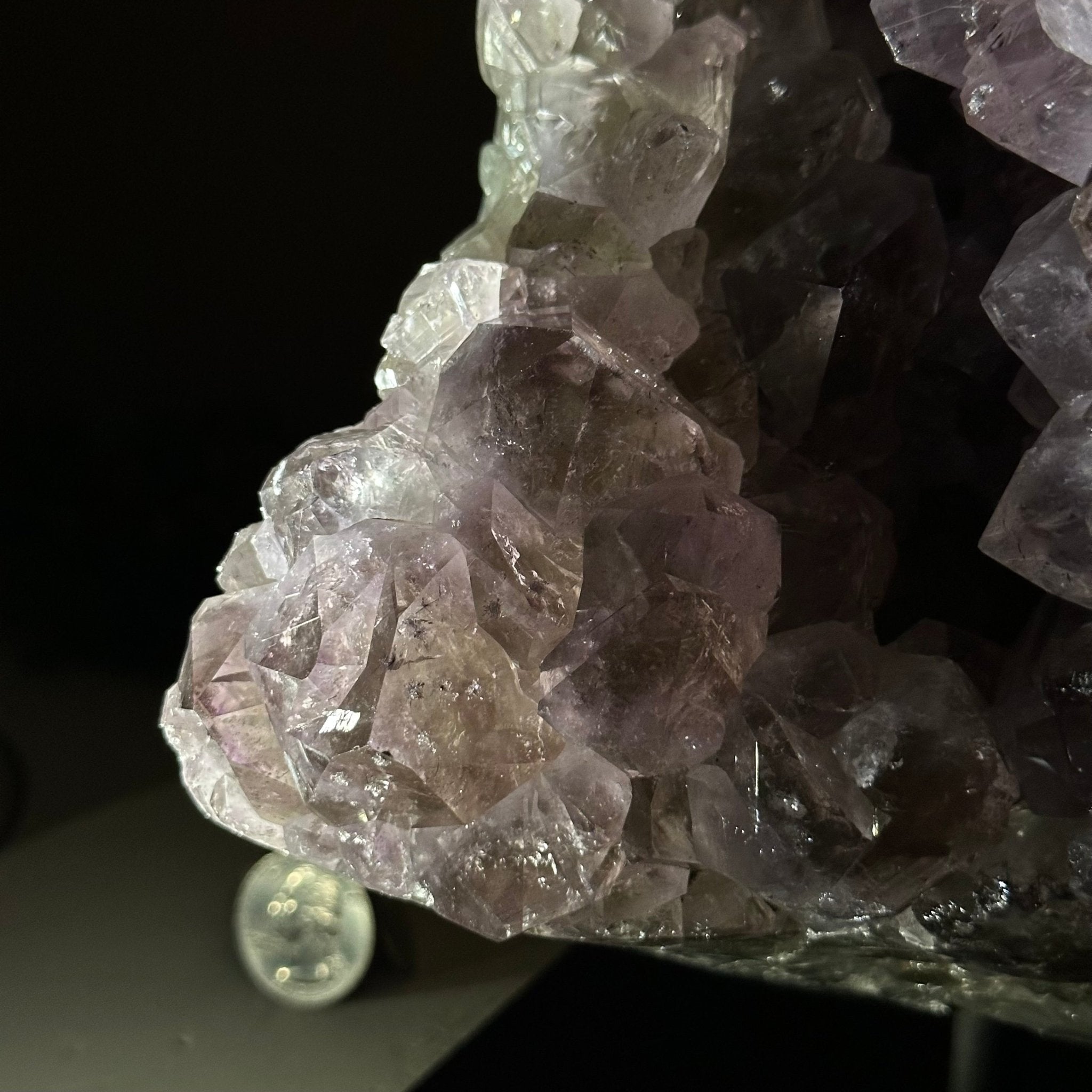 Amethyst Cluster on a Metal Base, 13 lbs & 9.9" Tall #5491 - 0215 - Brazil GemsBrazil GemsAmethyst Cluster on a Metal Base, 13 lbs & 9.9" Tall #5491 - 0215Clusters on Fixed Bases5491 - 0215