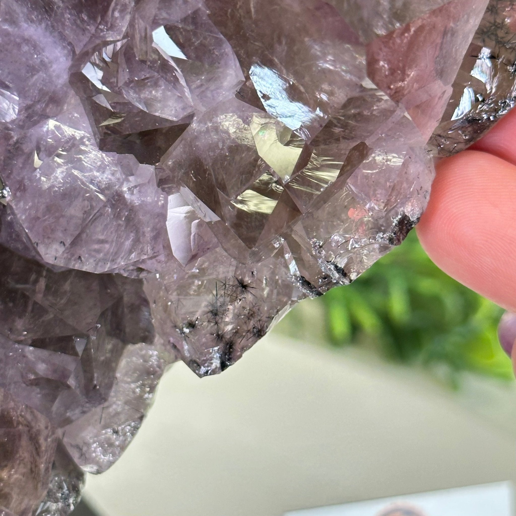 Amethyst Cluster on a Metal Base, 13 lbs & 9.9" Tall #5491 - 0215 - Brazil GemsBrazil GemsAmethyst Cluster on a Metal Base, 13 lbs & 9.9" Tall #5491 - 0215Clusters on Fixed Bases5491 - 0215