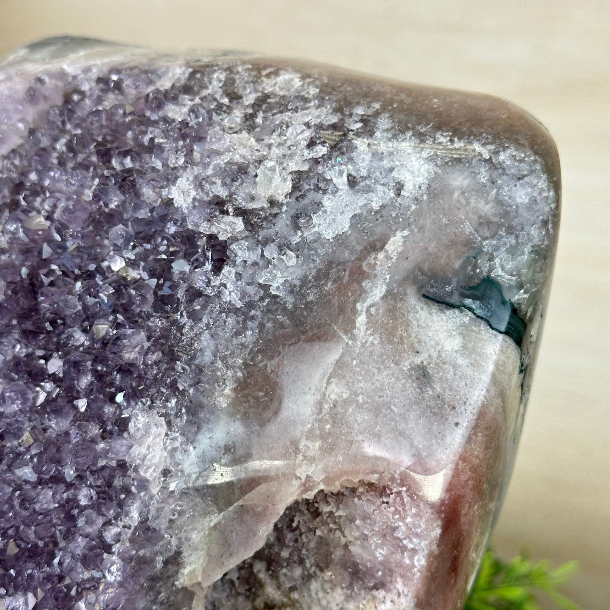 Amethyst Cluster on a Metal Base, 13.2 lbs & 9.1" Tall #5491 - 0216 - Brazil GemsBrazil GemsAmethyst Cluster on a Metal Base, 13.2 lbs & 9.1" Tall #5491 - 0216Clusters on Fixed Bases5491 - 0216