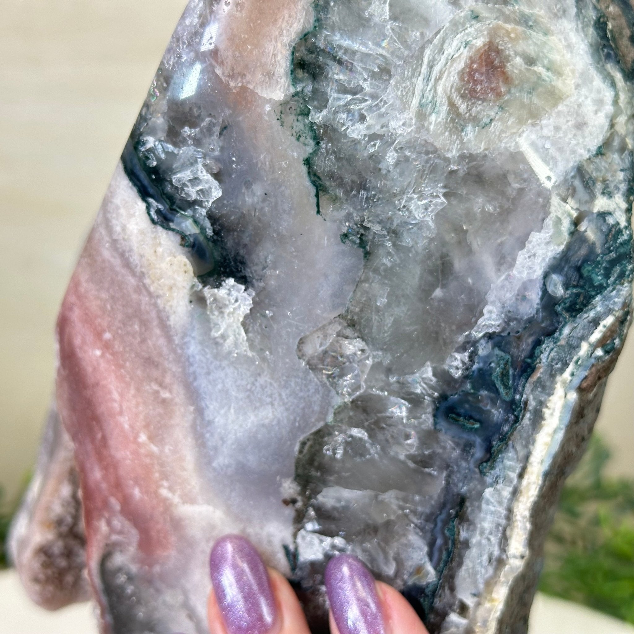 Amethyst Cluster on a Metal Base, 13.2 lbs & 9.1" Tall #5491 - 0216 - Brazil GemsBrazil GemsAmethyst Cluster on a Metal Base, 13.2 lbs & 9.1" Tall #5491 - 0216Clusters on Fixed Bases5491 - 0216