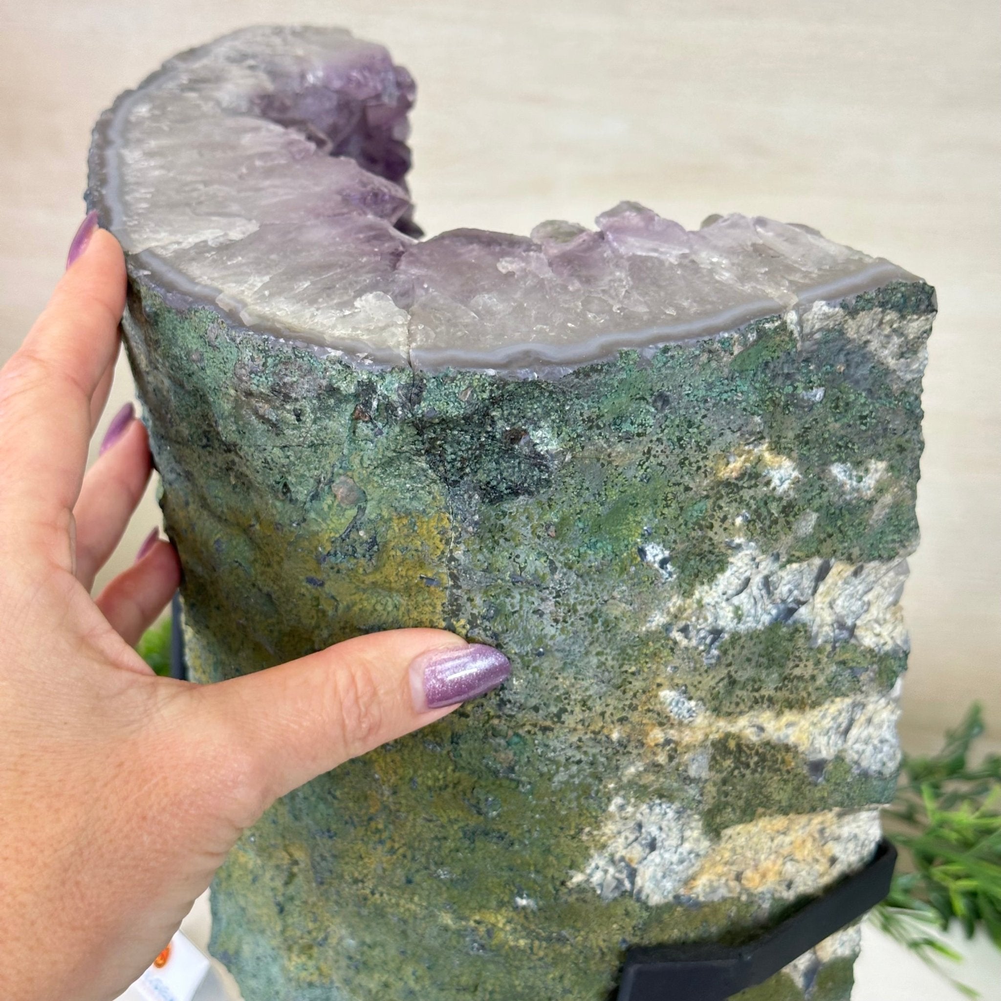 Amethyst Cluster on a Metal Base, 21.8 lbs & 13.2" Tall #5491 - 0242 - Brazil GemsBrazil GemsAmethyst Cluster on a Metal Base, 21.8 lbs & 13.2" Tall #5491 - 0242Clusters on Fixed Bases5491 - 0242