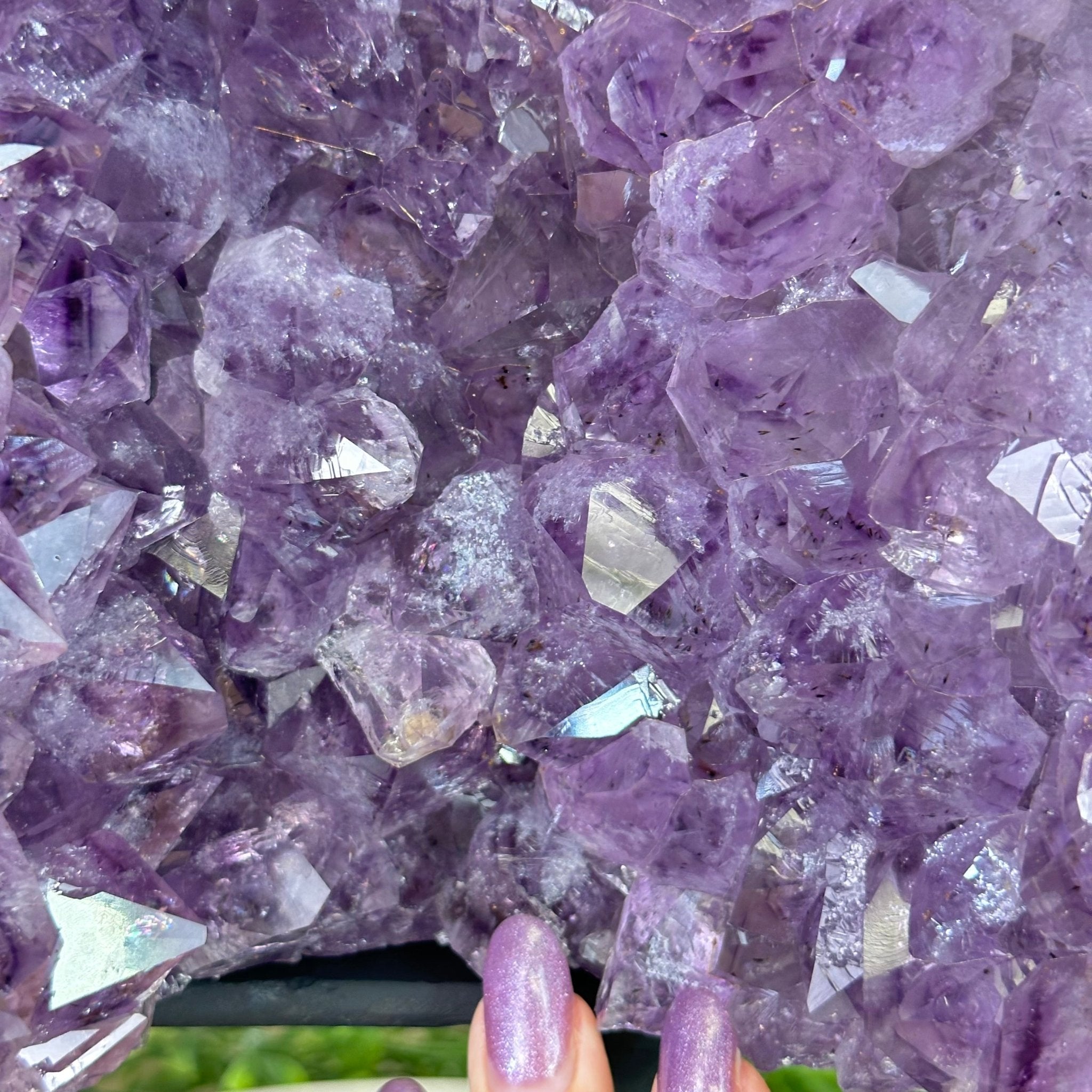 Amethyst Cluster on a Metal Base, 21.8 lbs & 13.2" Tall #5491 - 0242 - Brazil GemsBrazil GemsAmethyst Cluster on a Metal Base, 21.8 lbs & 13.2" Tall #5491 - 0242Clusters on Fixed Bases5491 - 0242