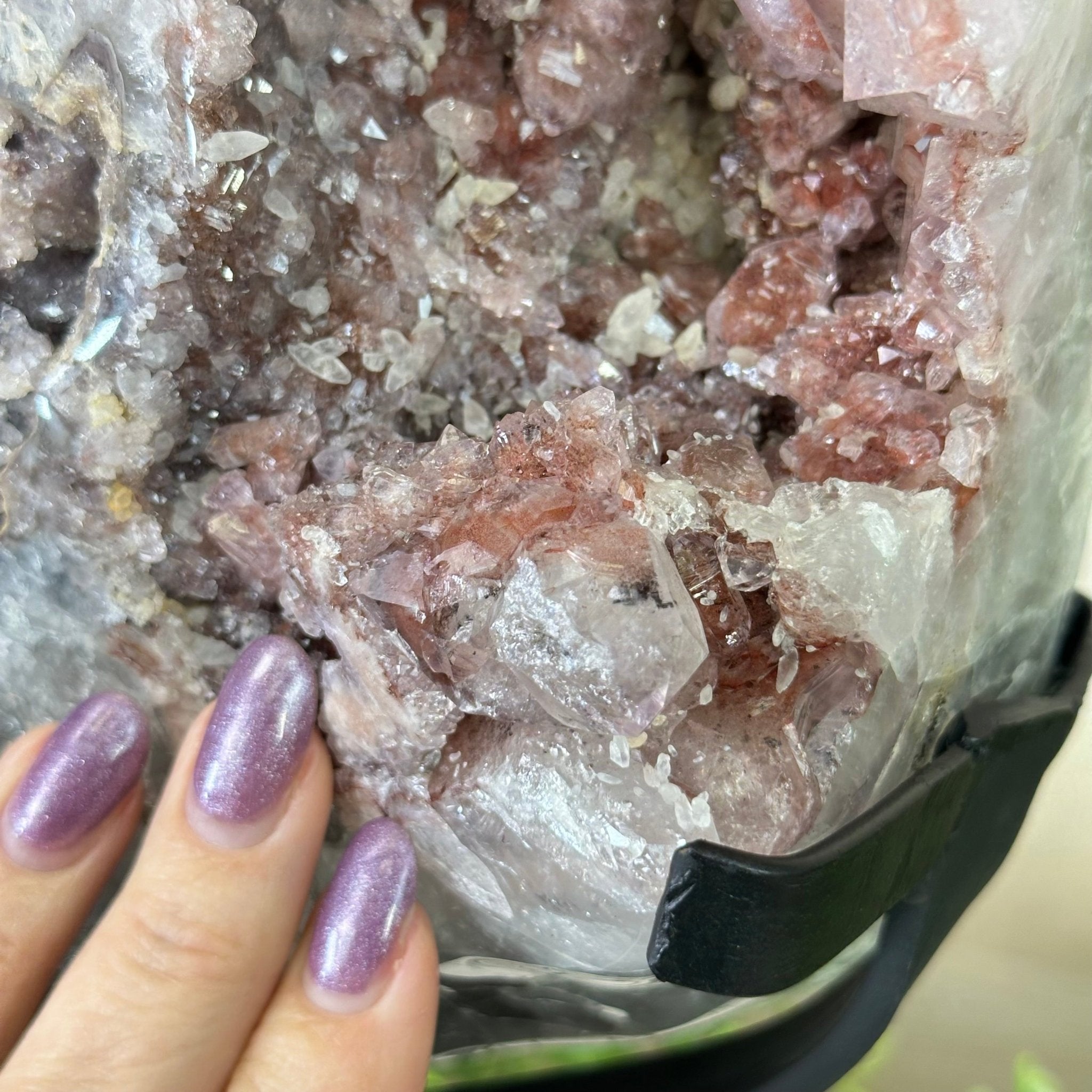 Amethyst Cluster on a Metal Base, 23.8 lbs & 15.9" Tall, #5491 - 0217 - Brazil GemsBrazil GemsAmethyst Cluster on a Metal Base, 23.8 lbs & 15.9" Tall, #5491 - 0217Clusters on Fixed Bases5491 - 02107