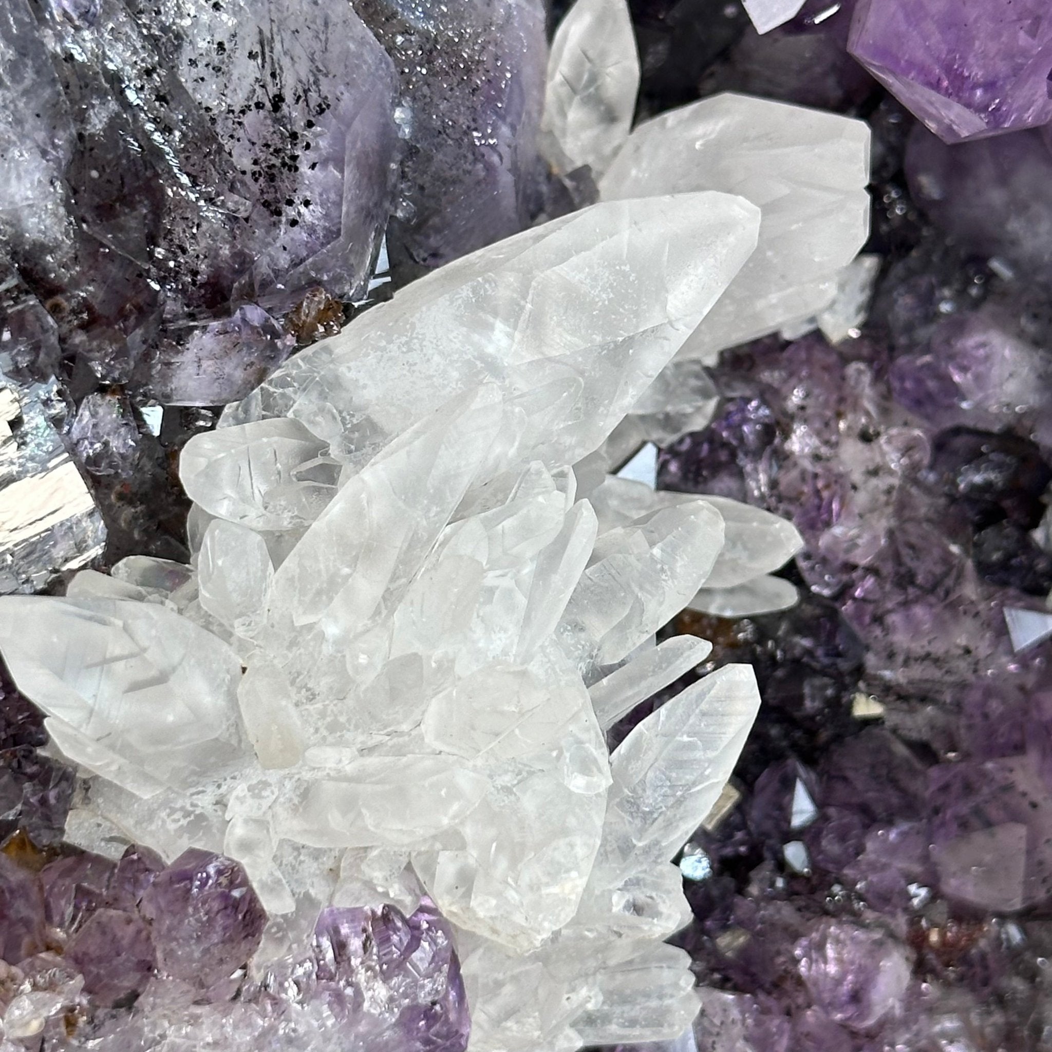 Amethyst Cluster on a Metal Base, 28.4 lbs & 17.5" Tall, #5491 - 0101 - Brazil GemsBrazil GemsAmethyst Cluster on a Metal Base, 28.4 lbs & 17.5" Tall, #5491 - 0101Clusters on Fixed Bases5491 - 0101
