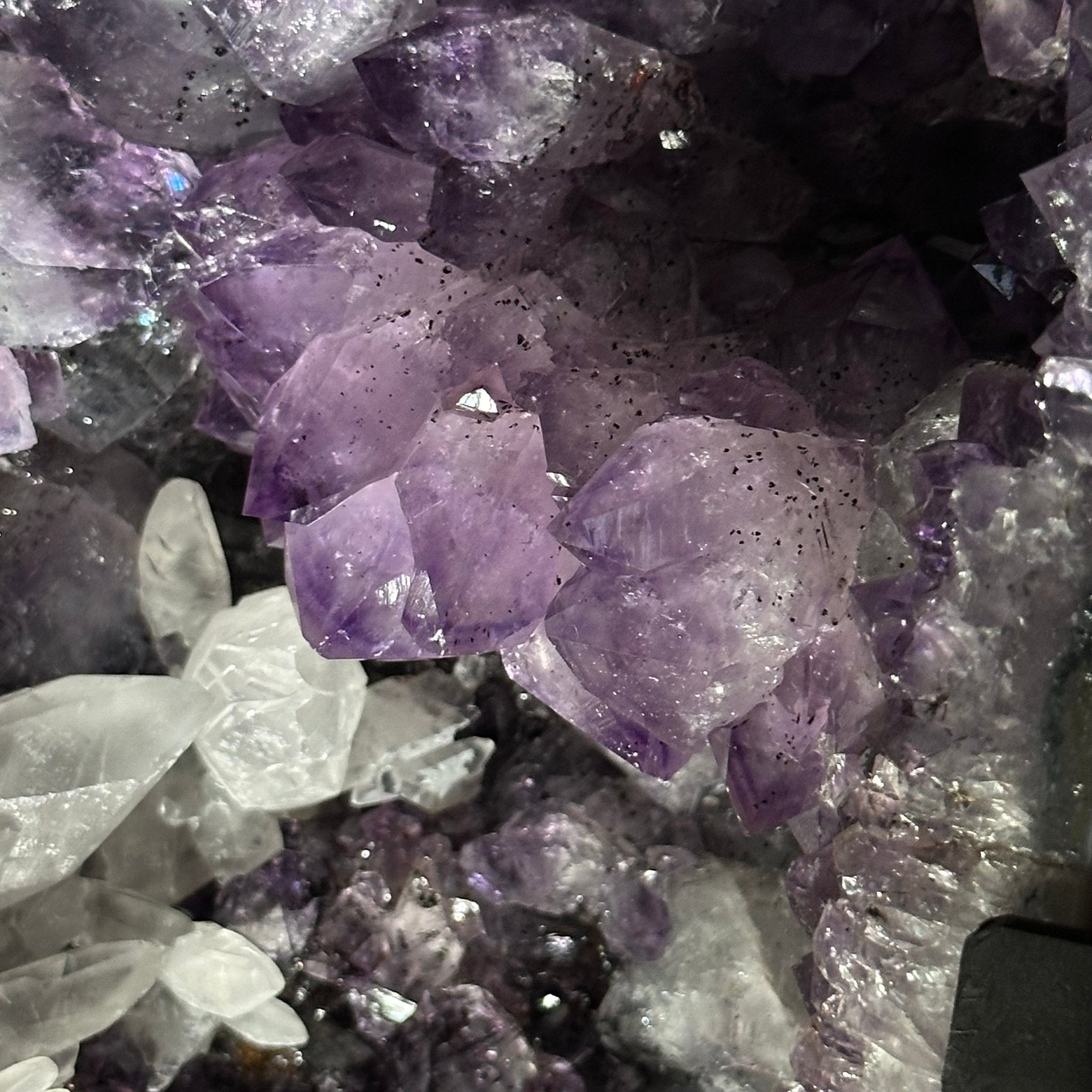 Amethyst Cluster on a Metal Base, 28.4 lbs & 17.5" Tall, #5491 - 0101 - Brazil GemsBrazil GemsAmethyst Cluster on a Metal Base, 28.4 lbs & 17.5" Tall, #5491 - 0101Clusters on Fixed Bases5491 - 0101