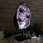 Amethyst Cluster on a Metal Base, 28.4 lbs & 17.5" Tall, #5491 - 0101 - Brazil GemsBrazil GemsAmethyst Cluster on a Metal Base, 28.4 lbs & 17.5" Tall, #5491 - 0101Clusters on Fixed Bases5491 - 0101