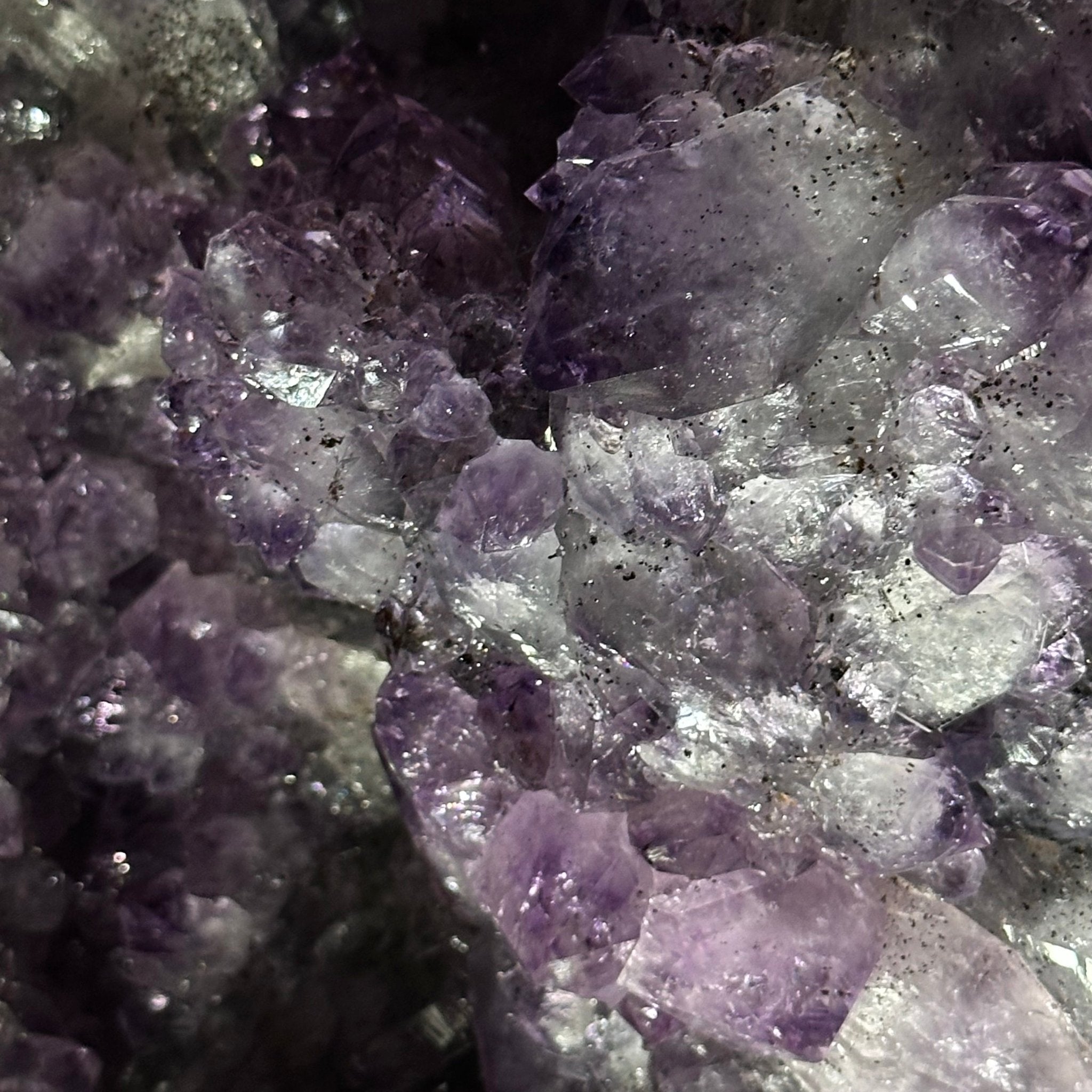 Amethyst Cluster on a Metal Base, 28.4 lbs & 17.5" Tall, #5491 - 0101 - Brazil GemsBrazil GemsAmethyst Cluster on a Metal Base, 28.4 lbs & 17.5" Tall, #5491 - 0101Clusters on Fixed Bases5491 - 0101