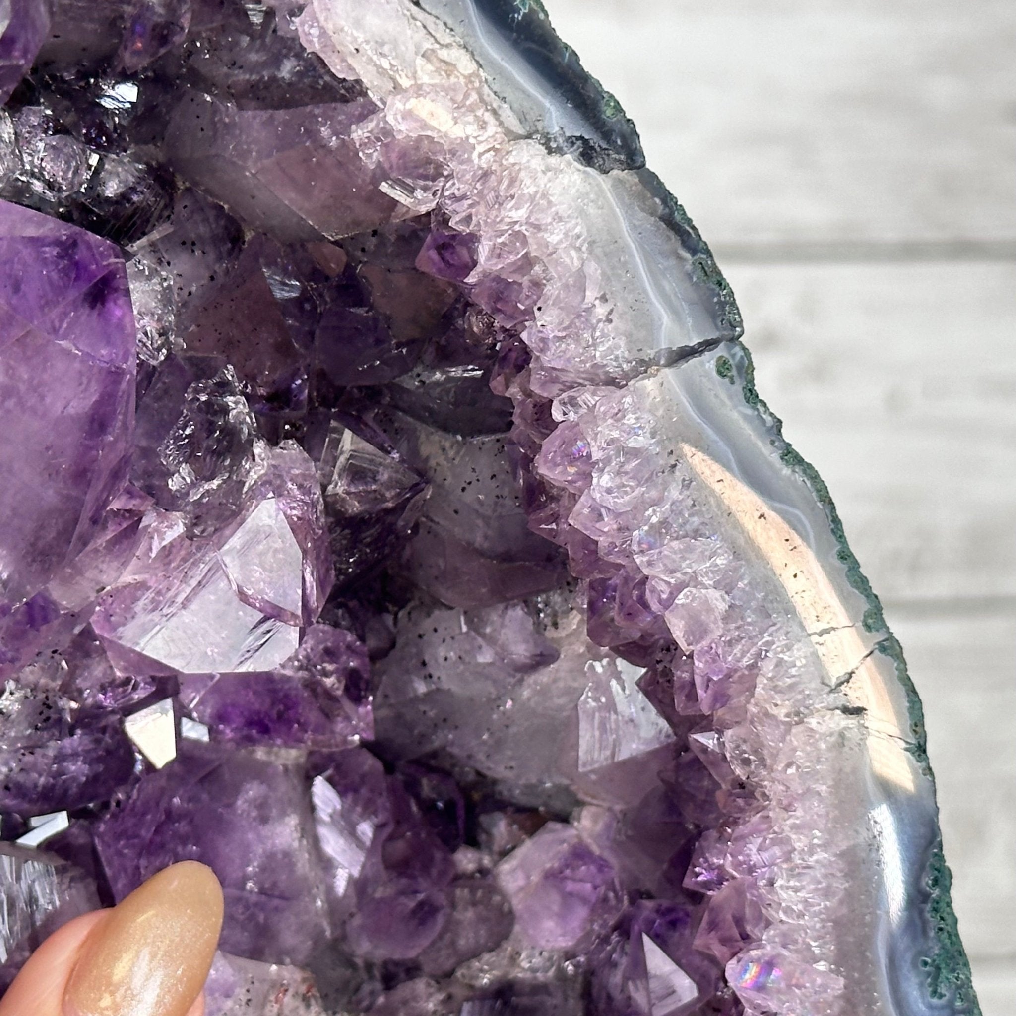 Amethyst Cluster on a Metal Base, 28.4 lbs & 17.5" Tall, #5491 - 0101 - Brazil GemsBrazil GemsAmethyst Cluster on a Metal Base, 28.4 lbs & 17.5" Tall, #5491 - 0101Clusters on Fixed Bases5491 - 0101