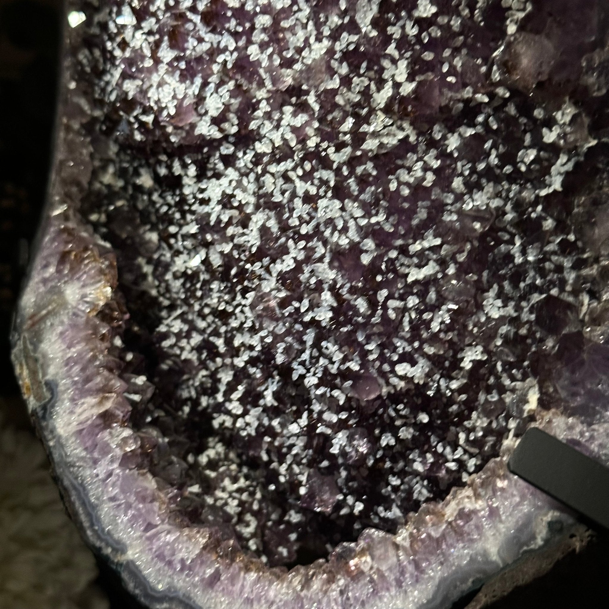 Amethyst Cluster on a Metal Base, 28.8 lbs & 22.5" Tall, #5491 - 0102 - Brazil GemsBrazil GemsAmethyst Cluster on a Metal Base, 28.8 lbs & 22.5" Tall, #5491 - 0102Clusters on Fixed Bases5491 - 0102