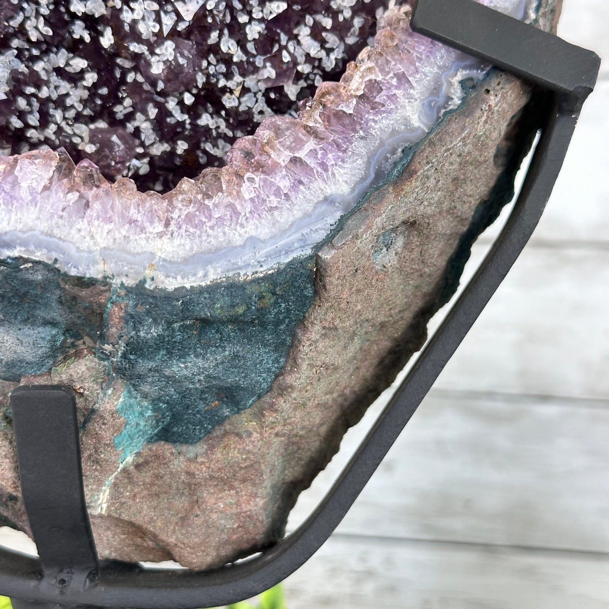 Amethyst Cluster on a Metal Base, 28.8 lbs & 22.5" Tall, #5491 - 0102 - Brazil GemsBrazil GemsAmethyst Cluster on a Metal Base, 28.8 lbs & 22.5" Tall, #5491 - 0102Clusters on Fixed Bases5491 - 0102