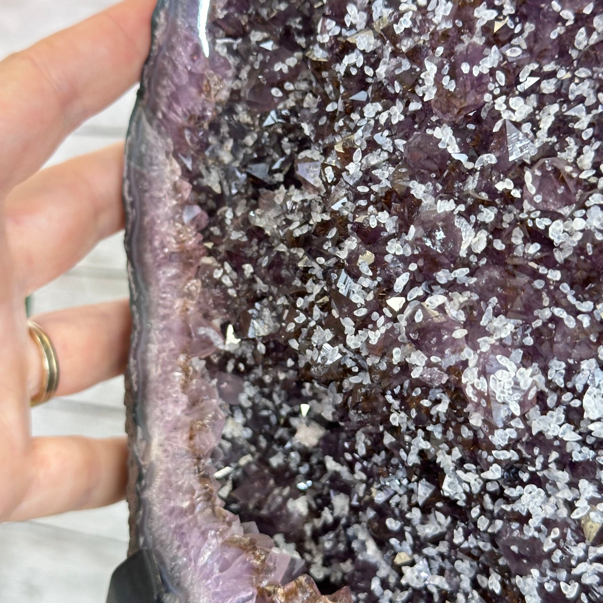 Amethyst Cluster on a Metal Base, 28.8 lbs & 22.5" Tall, #5491 - 0102 - Brazil GemsBrazil GemsAmethyst Cluster on a Metal Base, 28.8 lbs & 22.5" Tall, #5491 - 0102Clusters on Fixed Bases5491 - 0102
