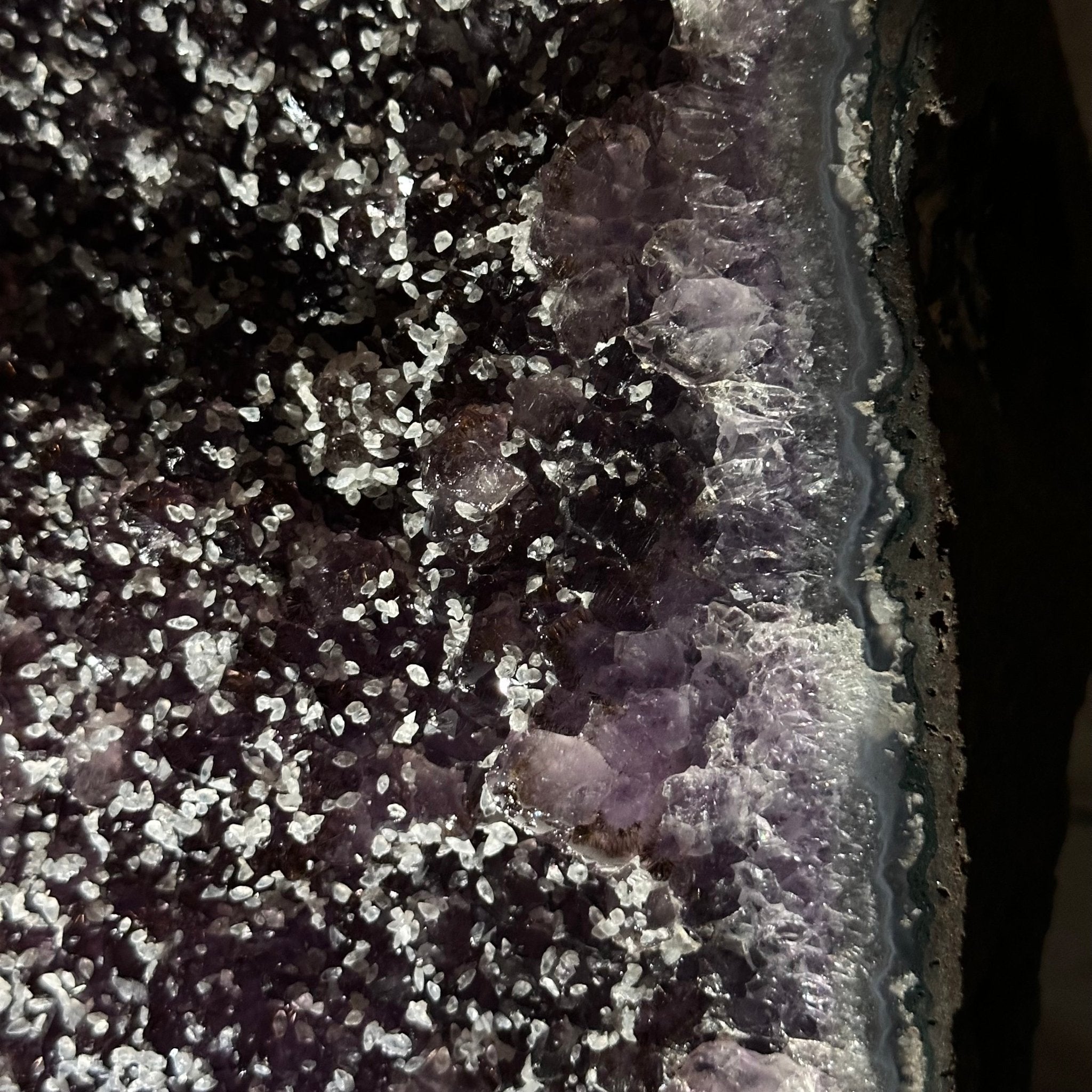 Amethyst Cluster on a Metal Base, 28.8 lbs & 22.5" Tall, #5491 - 0102 - Brazil GemsBrazil GemsAmethyst Cluster on a Metal Base, 28.8 lbs & 22.5" Tall, #5491 - 0102Clusters on Fixed Bases5491 - 0102