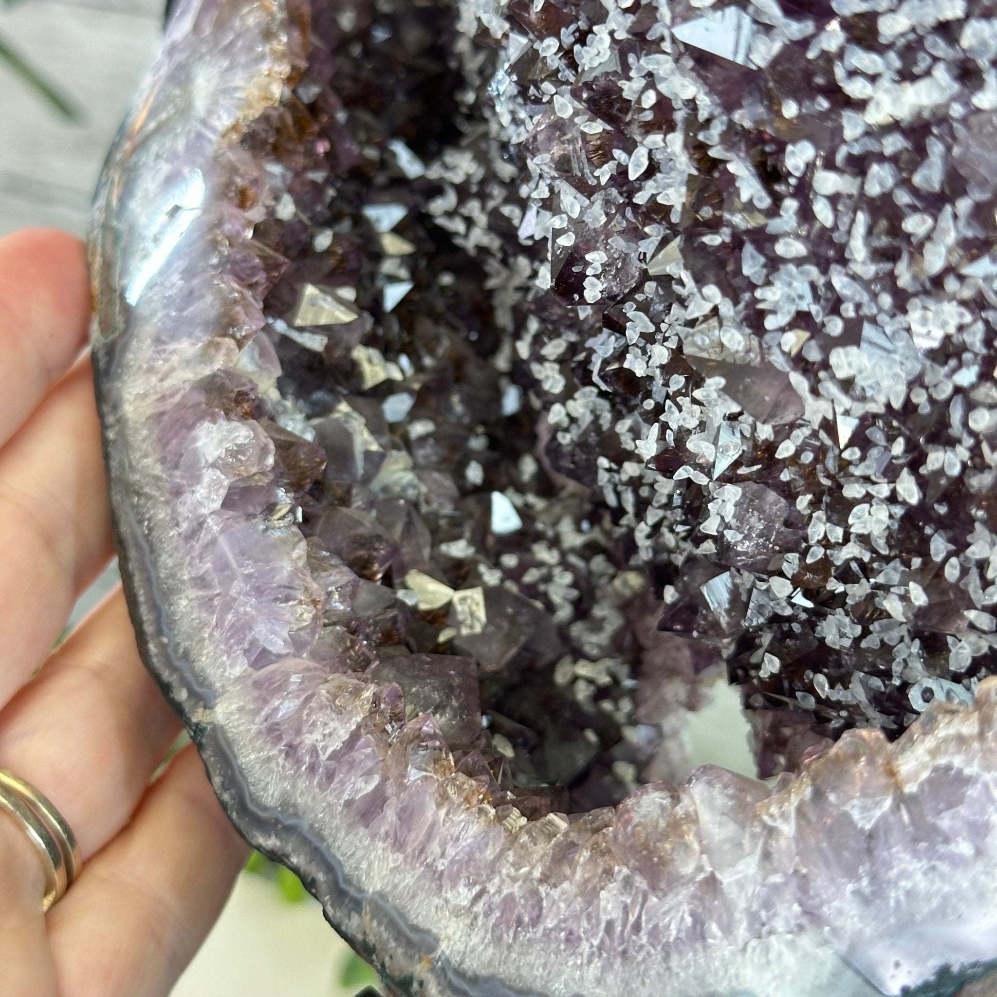Amethyst Cluster on a Metal Base, 28.8 lbs & 22.5" Tall, #5491 - 0102 - Brazil GemsBrazil GemsAmethyst Cluster on a Metal Base, 28.8 lbs & 22.5" Tall, #5491 - 0102Clusters on Fixed Bases5491 - 0102