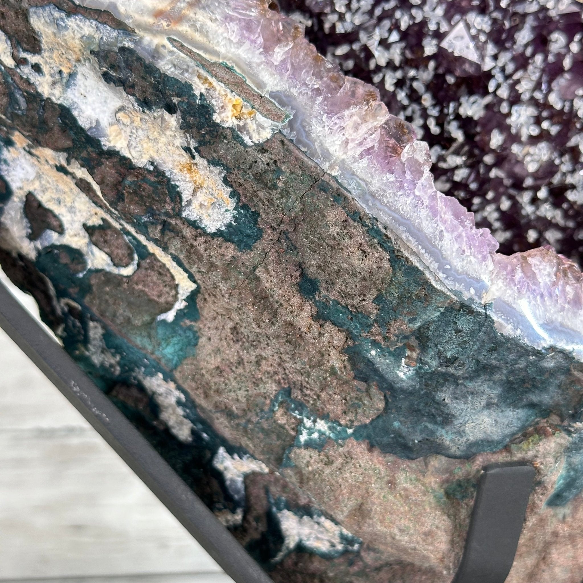 Amethyst Cluster on a Metal Base, 28.8 lbs & 22.5" Tall, #5491 - 0102 - Brazil GemsBrazil GemsAmethyst Cluster on a Metal Base, 28.8 lbs & 22.5" Tall, #5491 - 0102Clusters on Fixed Bases5491 - 0102