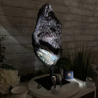 Amethyst Cluster on a Metal Base, 28.8 lbs & 22.5" Tall, #5491 - 0102 - Brazil GemsBrazil GemsAmethyst Cluster on a Metal Base, 28.8 lbs & 22.5" Tall, #5491 - 0102Clusters on Fixed Bases5491 - 0102