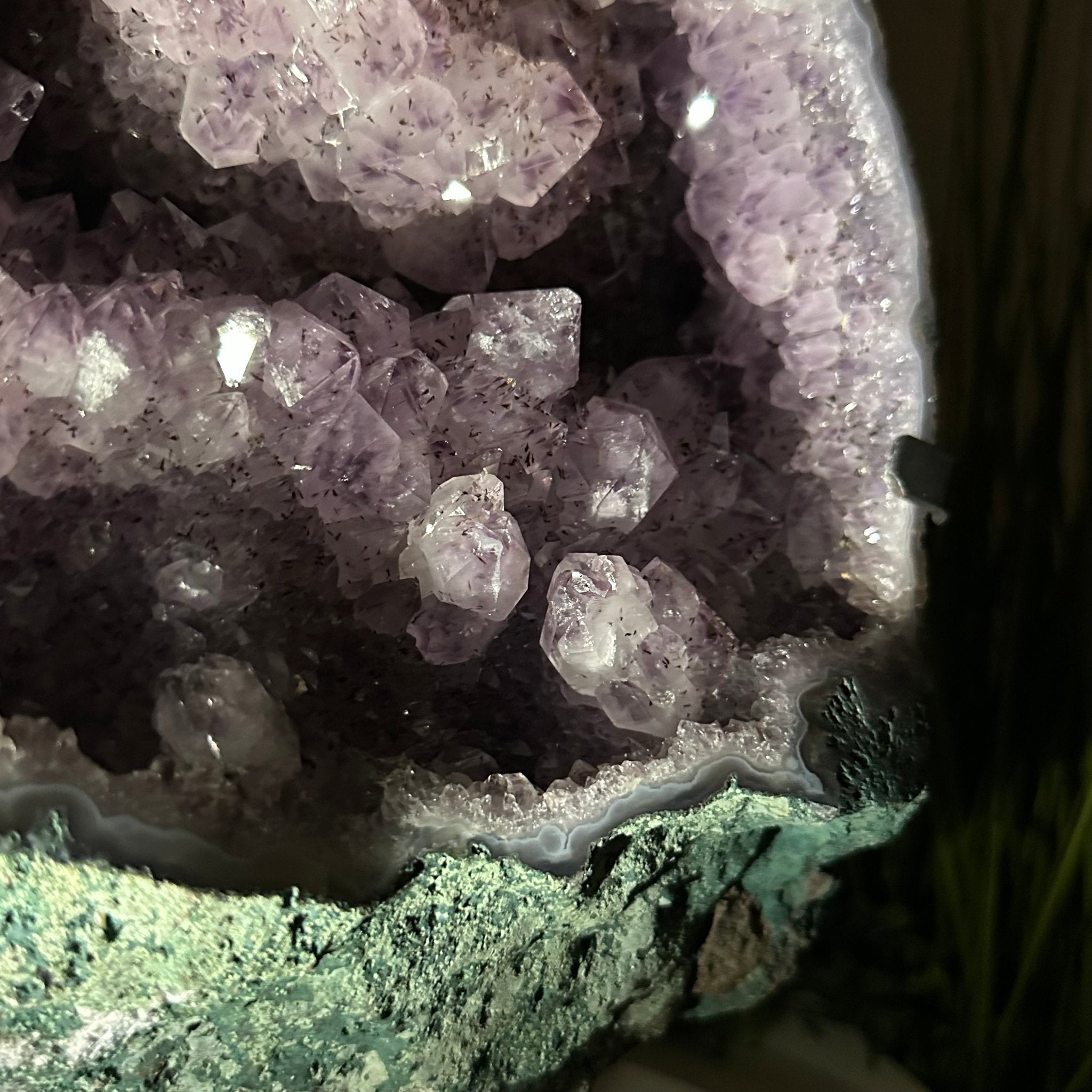 Amethyst Cluster on a Metal Base, 29.3 lbs & 16.6" Tall #5491 - 0244 - Brazil GemsBrazil GemsAmethyst Cluster on a Metal Base, 29.3 lbs & 16.6" Tall #5491 - 0244Clusters on Fixed Bases5491 - 0244