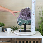 Amethyst Cluster on a Metal Base, 29.3 lbs & 16.6" Tall #5491 - 0244 - Brazil GemsBrazil GemsAmethyst Cluster on a Metal Base, 29.3 lbs & 16.6" Tall #5491 - 0244Clusters on Fixed Bases5491 - 0244