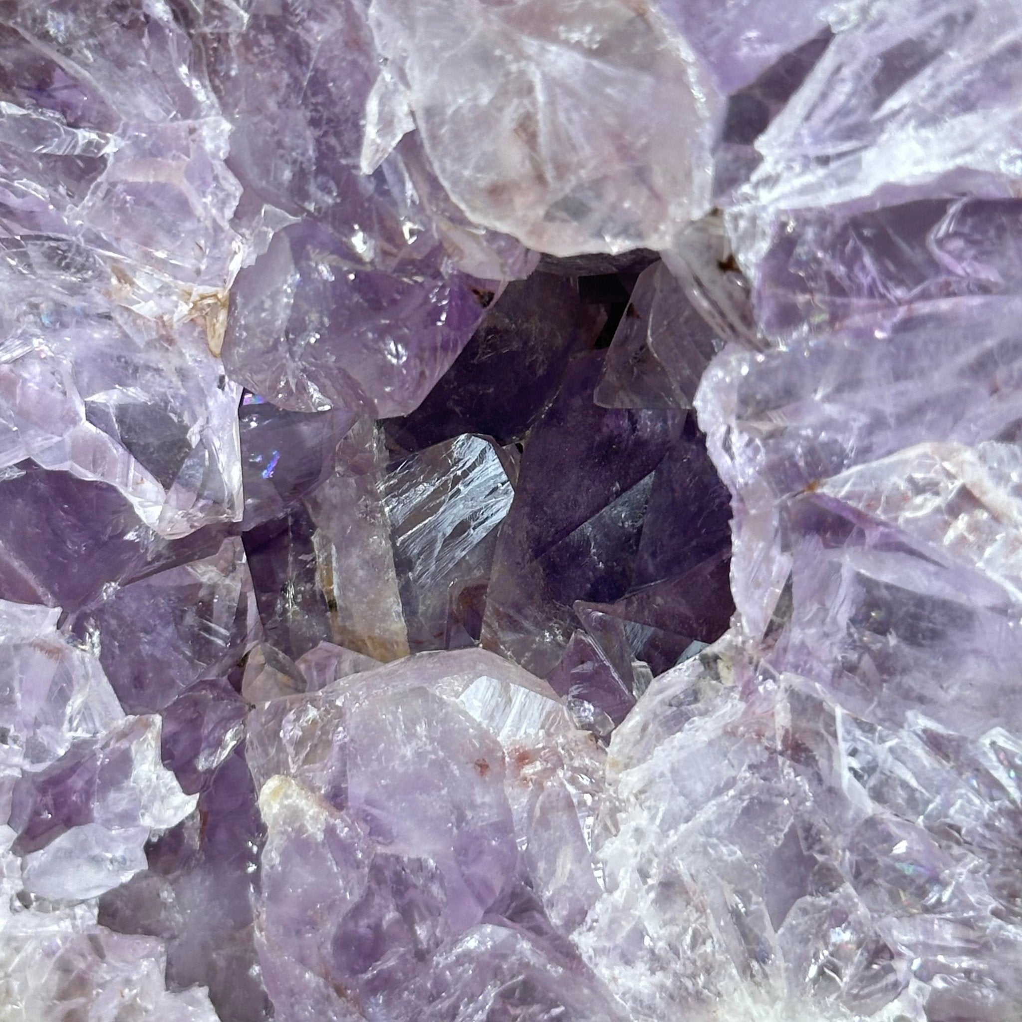 Amethyst Cluster on a Metal Base, 3.2 lbs & 6.3" Tall #5491-0168 - Brazil GemsBrazil GemsAmethyst Cluster on a Metal Base, 3.2 lbs & 6.3" Tall #5491-0168Clusters on Fixed Bases5491-0168