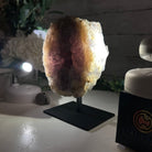 Amethyst Cluster on a Metal Base, 3.2 lbs & 6.3" Tall #5491-0168 - Brazil GemsBrazil GemsAmethyst Cluster on a Metal Base, 3.2 lbs & 6.3" Tall #5491-0168Clusters on Fixed Bases5491-0168